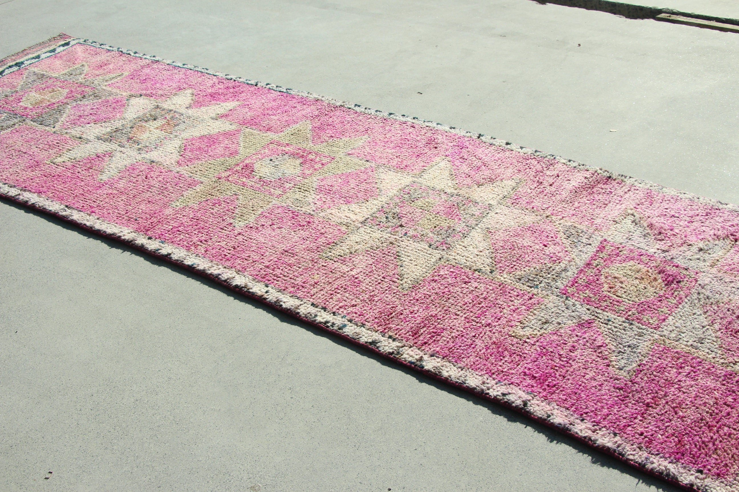 Stair Rugs, Bedroom Rug, 3x9.2 ft Runner Rugs, Ethnic Rugs, Corridor Rug, Vintage Rugs, Geometric Rugs, Turkish Rugs, Pink Neutral Rugs