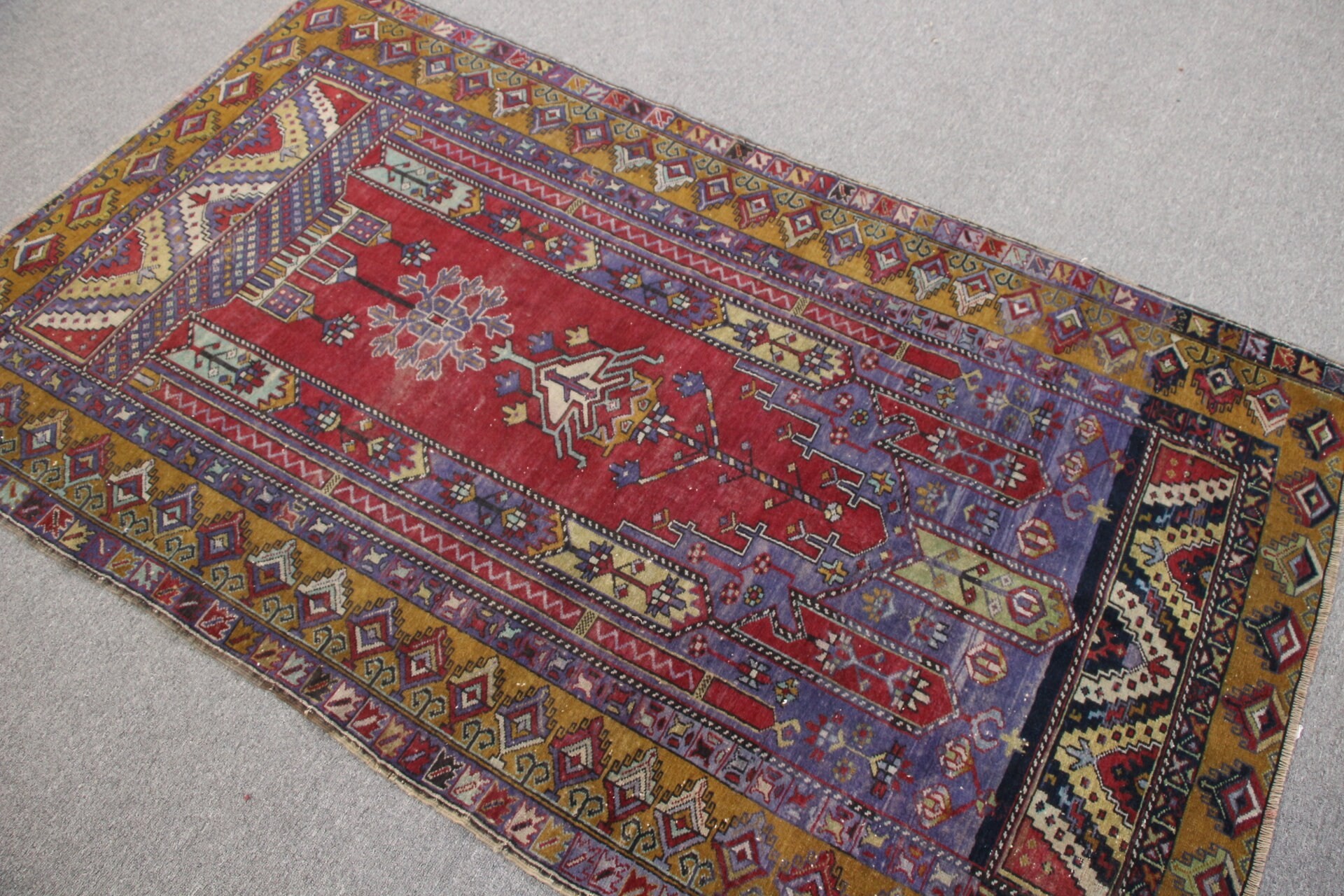 Vintage Rug, Indoor Rug, 3.9x6.5 ft Area Rug, Rugs for Area, Turkish Rugs, Bedroom Rugs, Red Antique Rug, Living Room Rug