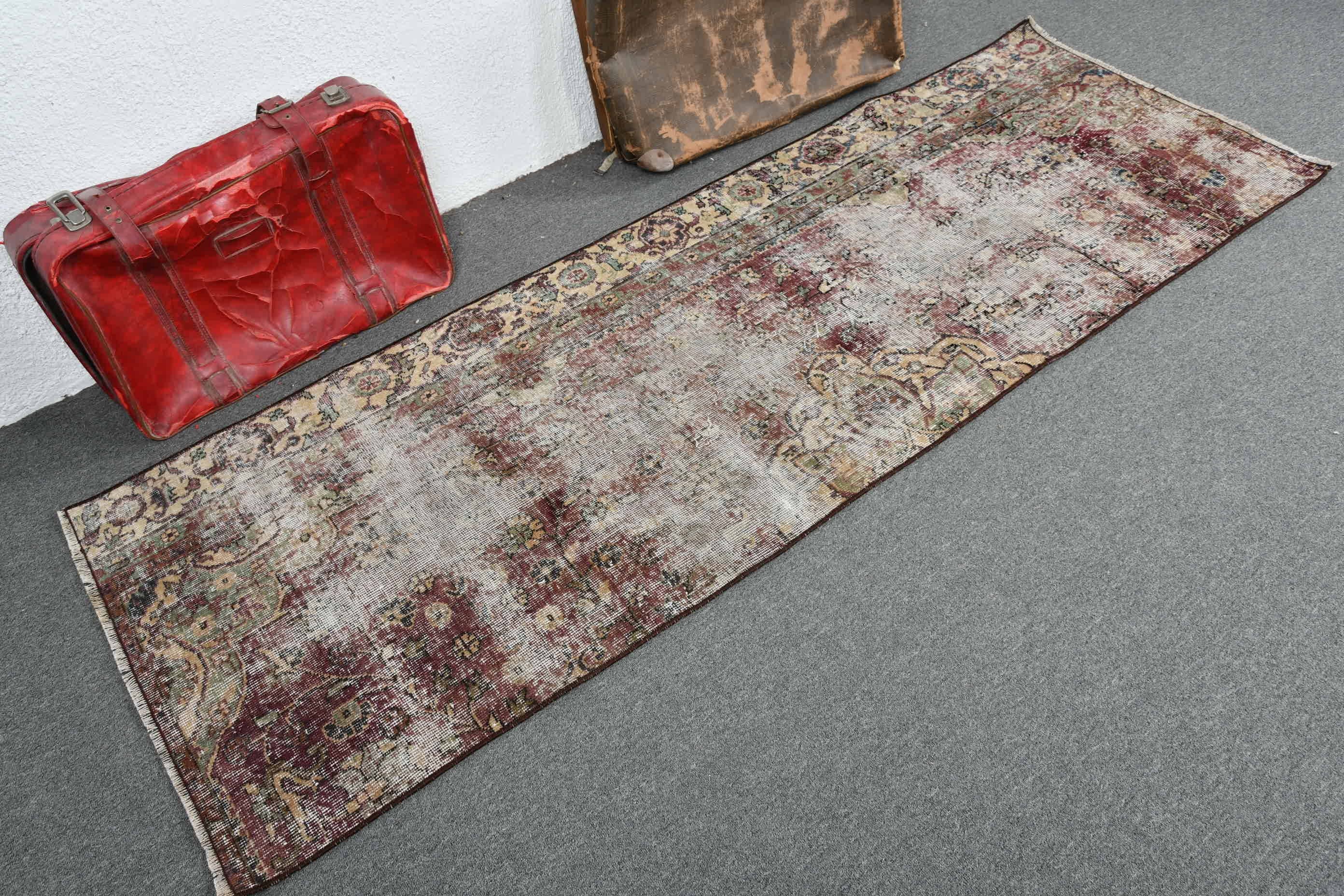 2.7x7.6 ft Runner Rug, Rugs for Corridor, Hallway Rugs, Purple Anatolian Rugs, Turkish Rugs, Kitchen Rug, Bedroom Rug, Vintage Rug