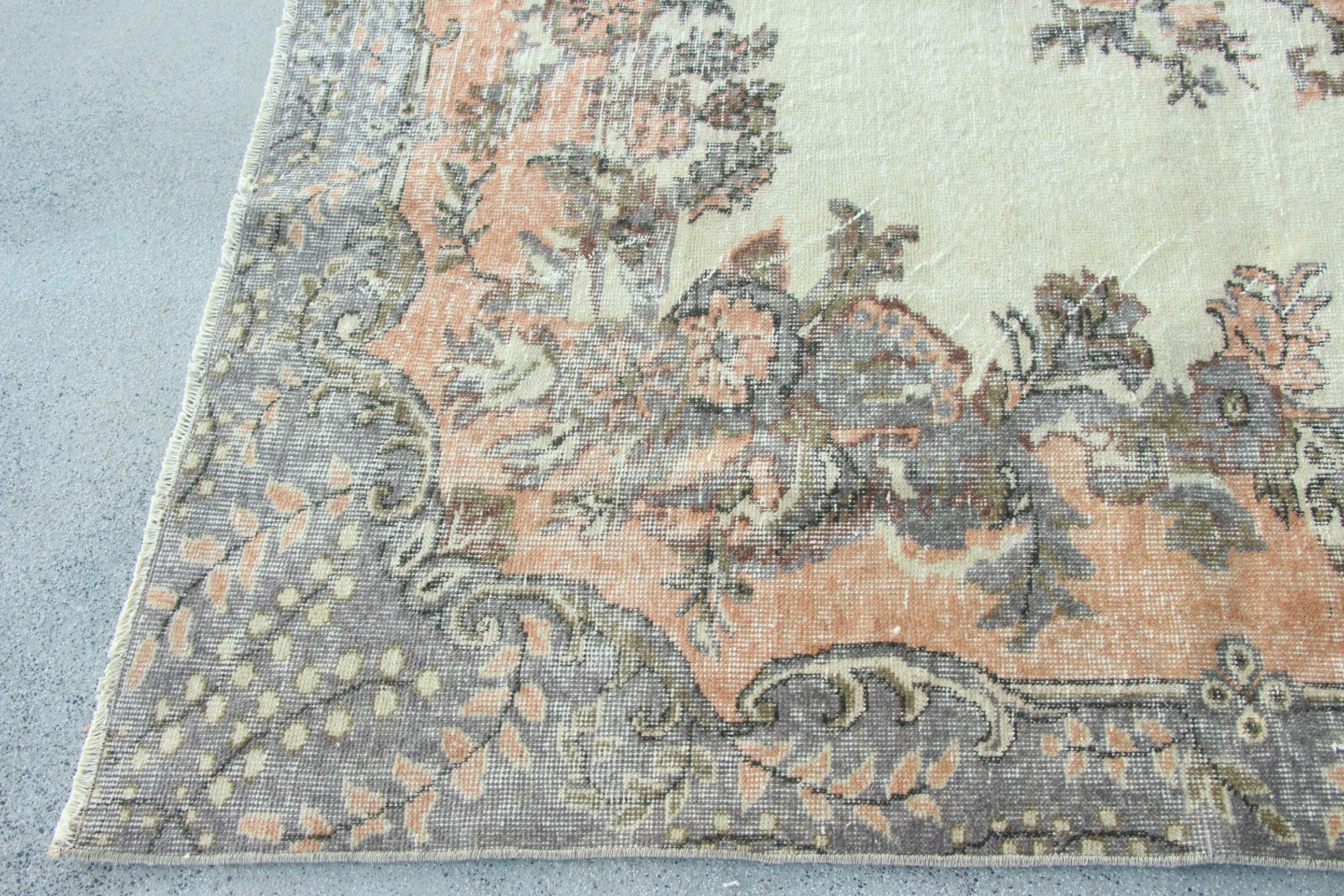 Turkish Rug, Floor Rug, Beige Antique Rug, 6.5x10.6 ft Large Rugs, Neutral Rug, Dining Room Rug, Bedroom Rugs, Vintage Rug