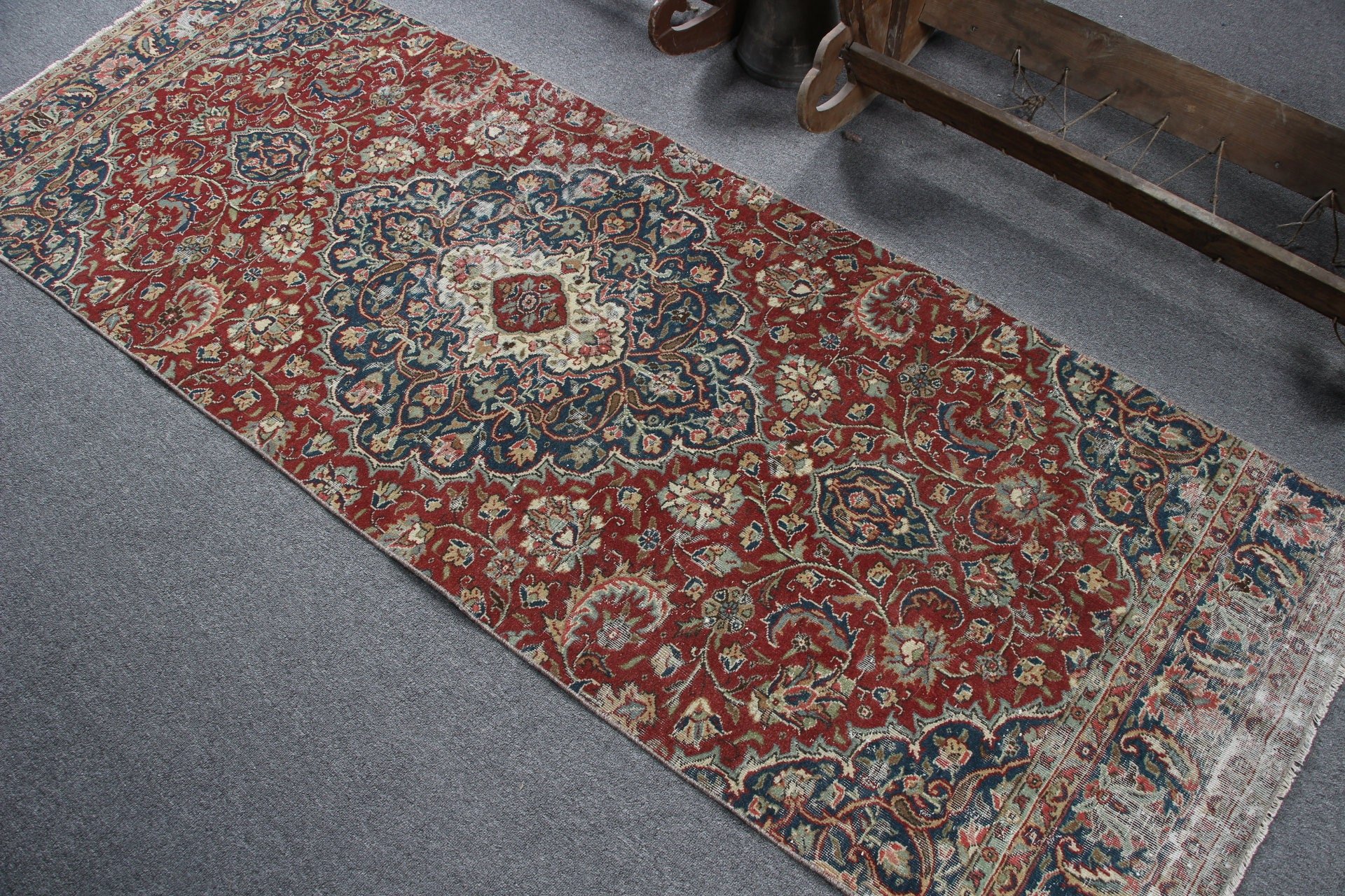 Sevimli Halı, Türk Halıları, Merdiven Halısı, Koridor Halıları, Vintage Halı, Kırmızı Anadolu Halısı, Ev Dekorasyonu Halısı, 2.8x7.8 ft Runner Halısı, Anadolu Halısı