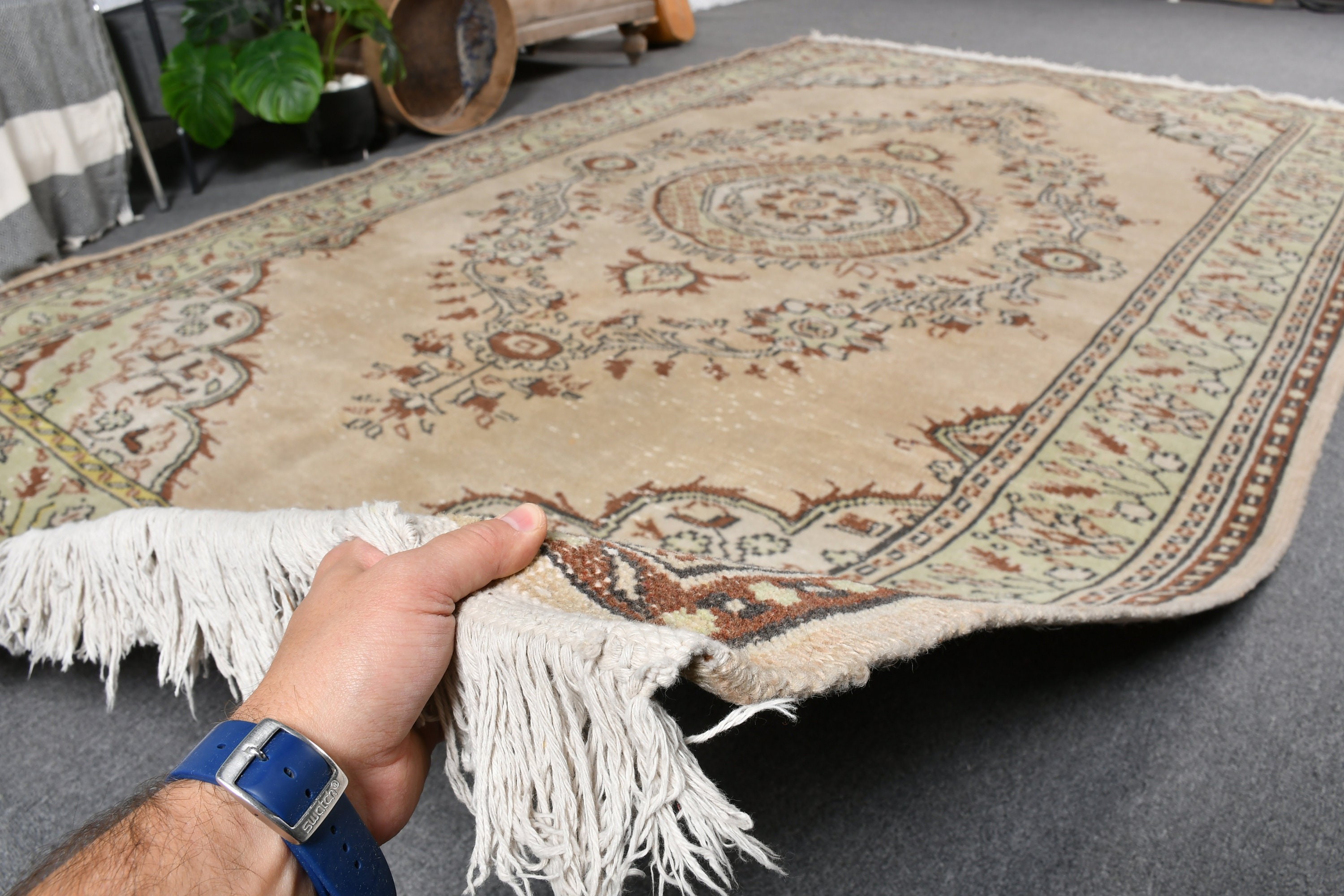 6.1x9.8 ft Büyük Halılar, Vintage Halılar, Soyut Halı, Mutfak Halısı, Oturma Odası Halıları, Bej Havalı Halılar, Yatak Odası Halıları, Oryantal Halı, Türk Halıları