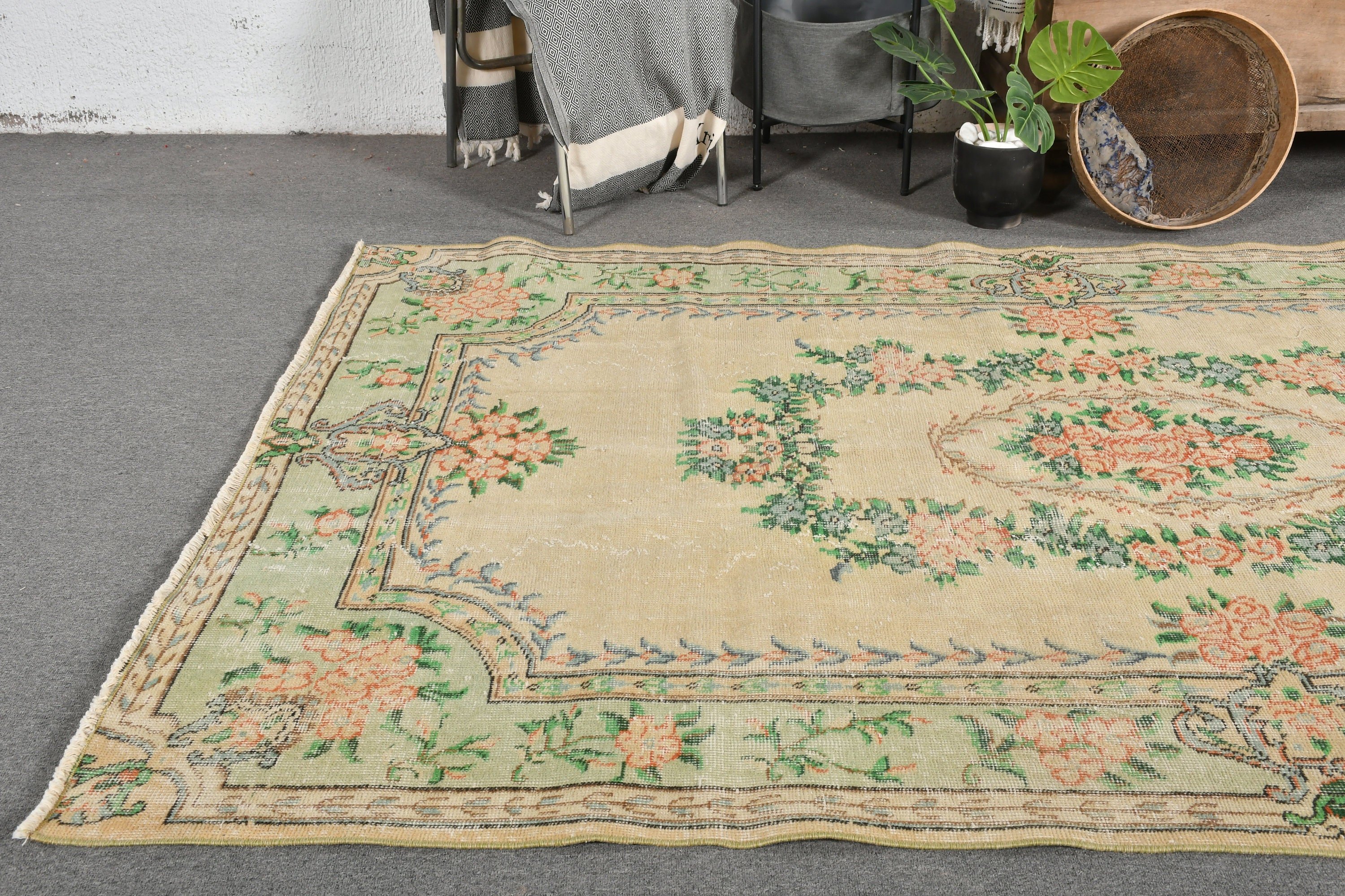 Oturma Odası Halıları, 5.4x8.7 ft Büyük Halılar, Oryantal Halı, Kahverengi Yün Halı, Oturma Odası Halısı, Türk Halıları, Yatak Odası Halısı, Vintage Halılar