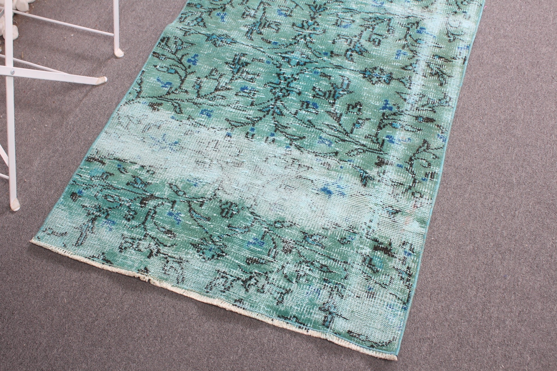 Vintage Rug, Green Kitchen Rug, Wall Hanging Rugs, Car Mat Rugs, Cool Rug, Wool Rug, Rugs for Door Mat, Turkish Rug, 2.7x4.4 ft Small Rug