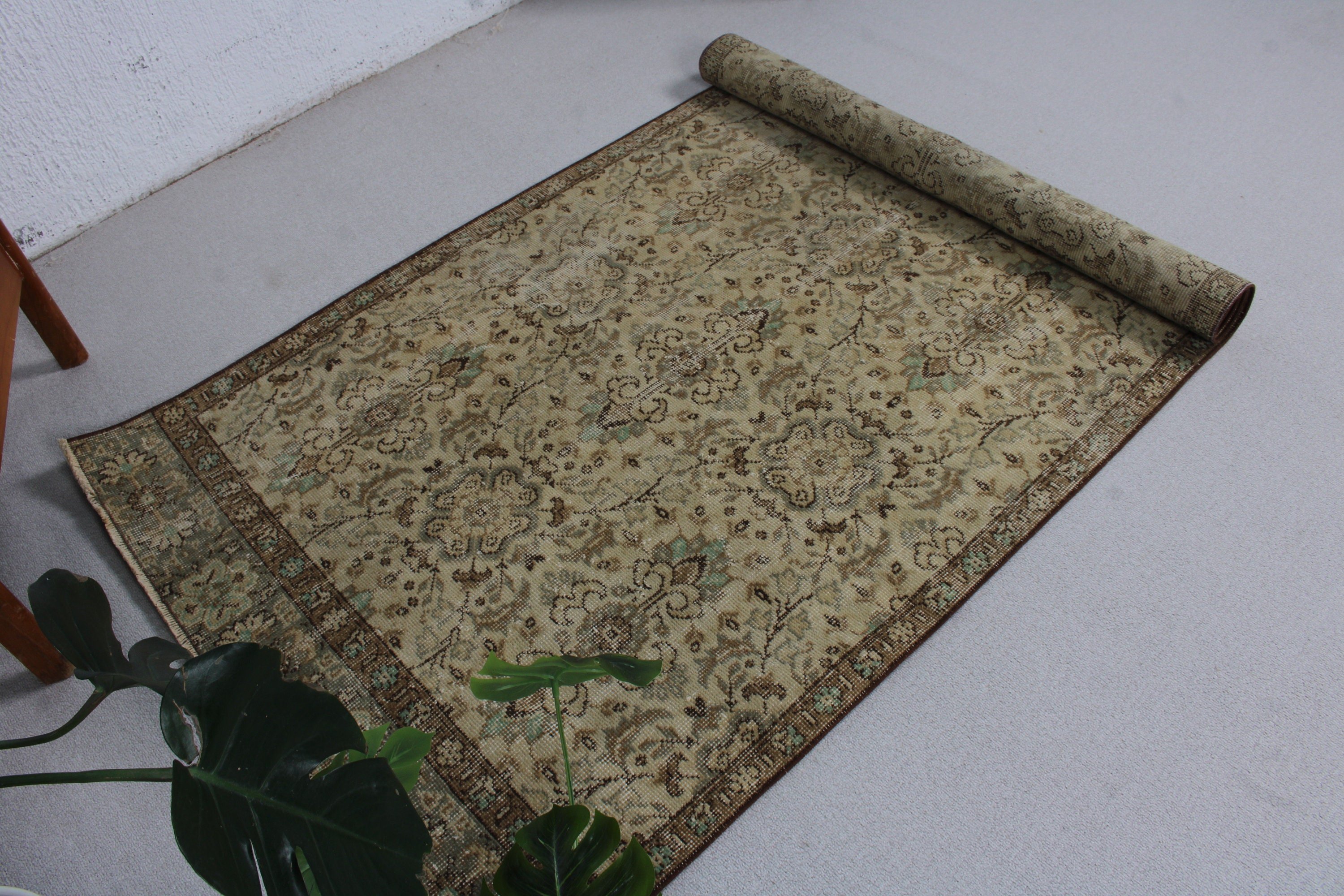 Vintage Rugs, Luxury Rug, 3.6x8.2 ft Area Rug, Beige Modern Rugs, Boho Area Rugs, Boho Rugs, Turkish Rugs, Bedroom Rugs, Turkey Rug