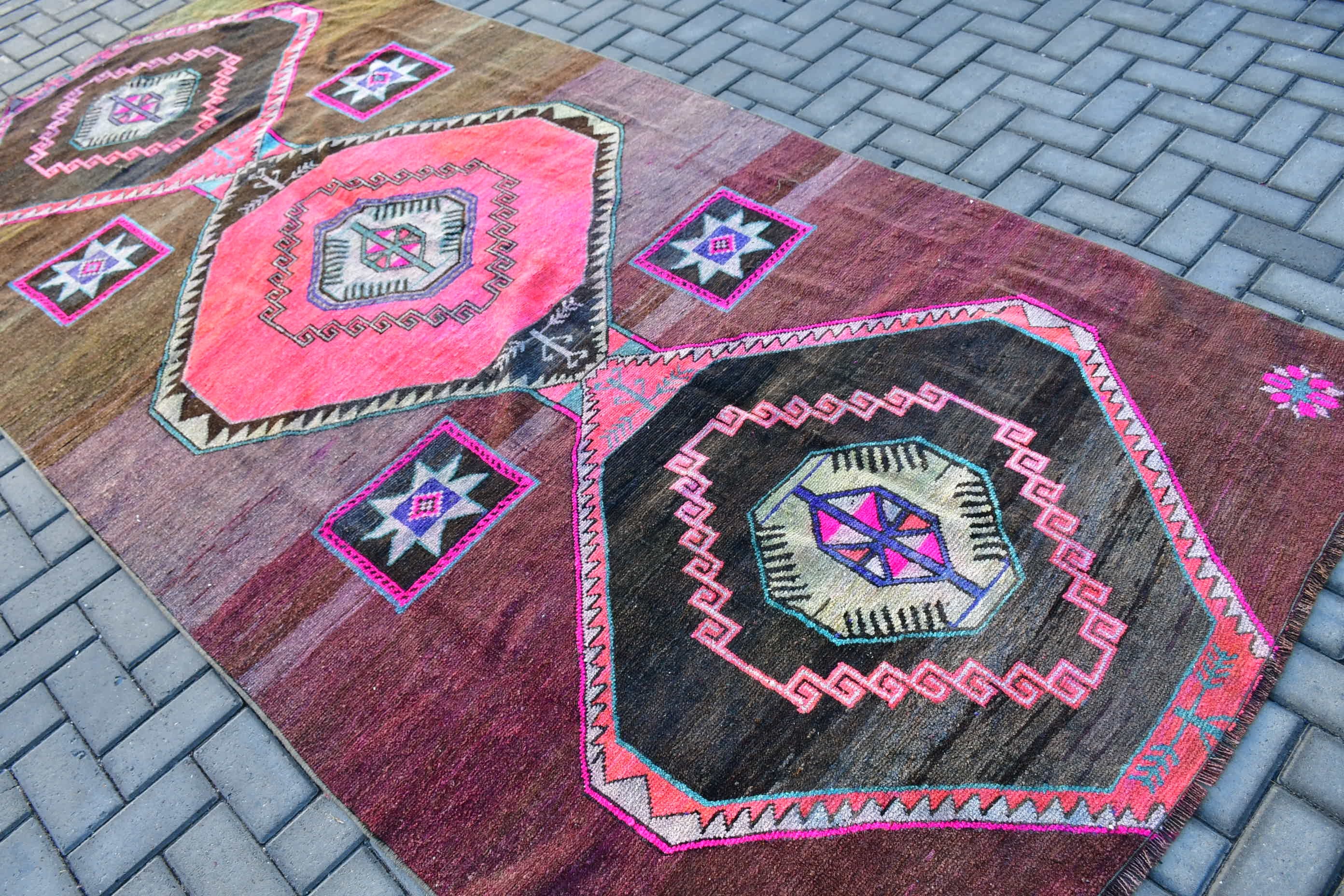 Turkish Rugs, Old Rug, Living Room Rugs, Rugs for Salon, 5.2x10.6 ft Large Rugs, Vintage Rug, Oushak Rugs, Pink Bedroom Rug