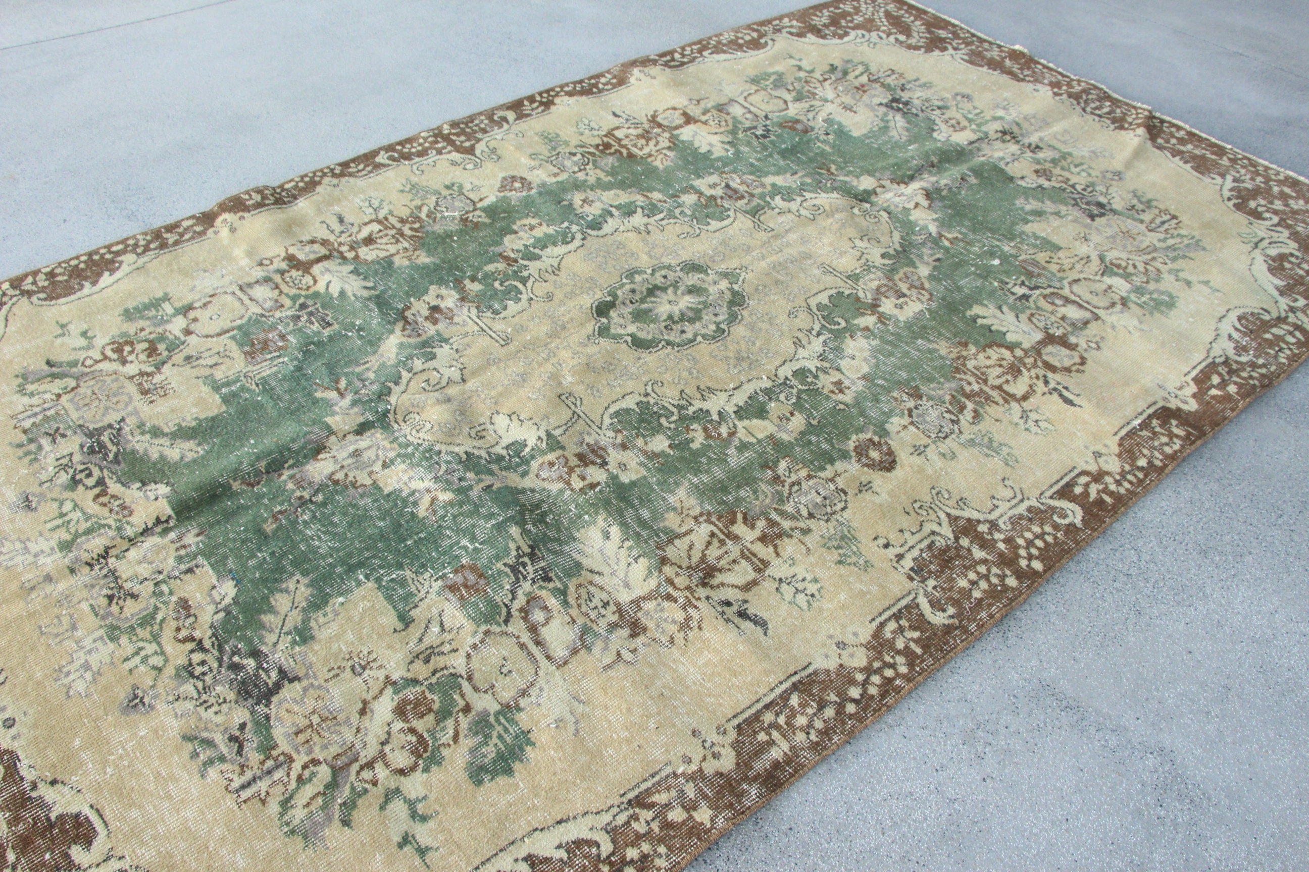 Salon Halısı, Vintage Halılar, Büyük Boho Halıları, Bej Havalı Halılar, Büyük Vintage Halılar, 5,4x9,3 ft Büyük Halı, Türk Halısı, Yer Halısı, Havalı Halı