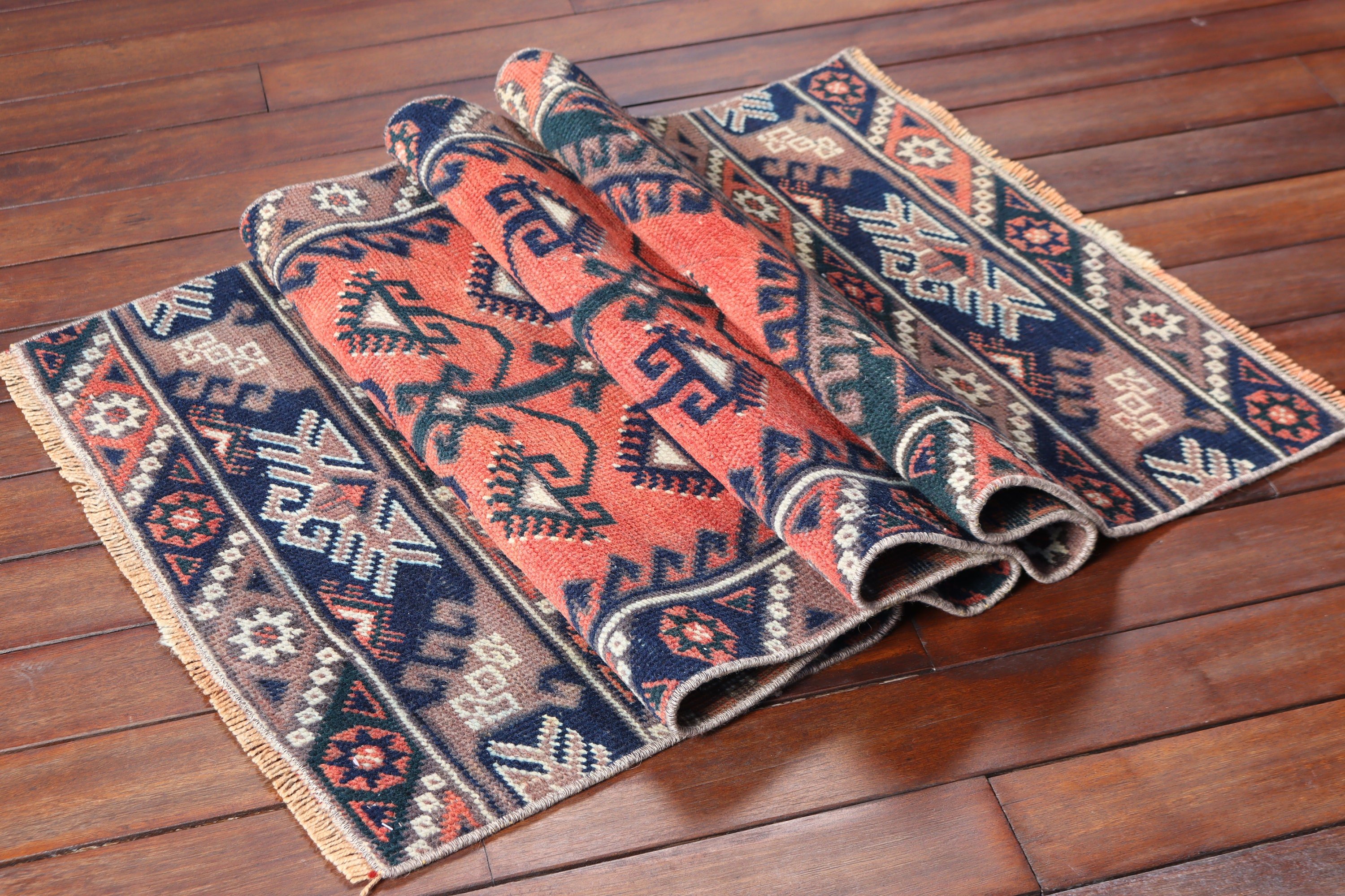 2.1x6.1 ft Runner Halıları, Vintage Halılar, Boho Halısı, Koridor Halısı, Sanatsal Halı, Koridor Halıları, Türk Halısı, Anadolu Halısı, Kırmızı Düz ​​Dokuma Halı