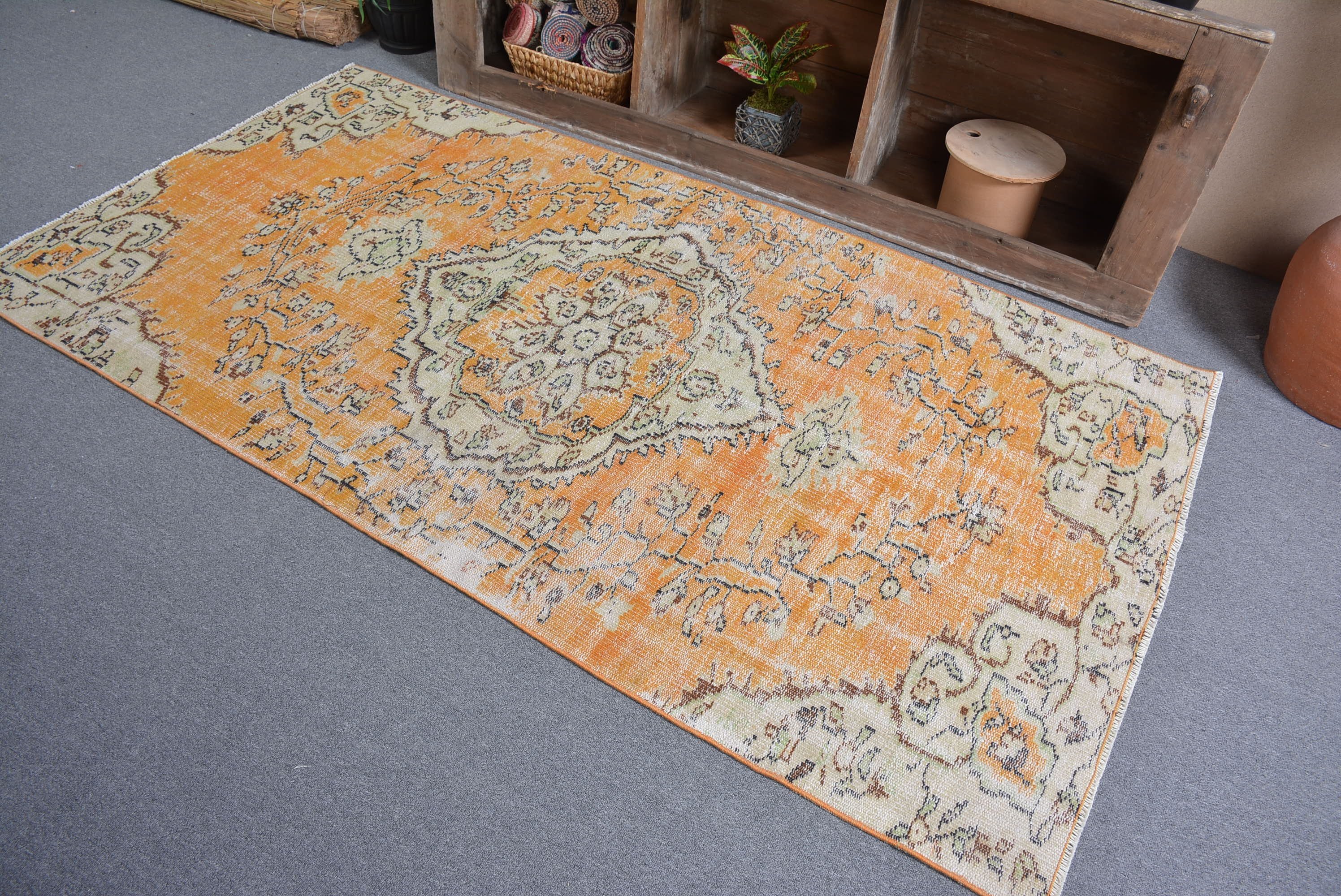 Oriental Rug, Rugs for Area, Handmade Rug, Turkish Rugs, 3.9x7.4 ft Area Rugs, Nomadic Rugs, Living Room Rug, Vintage Rug, Floor Rug