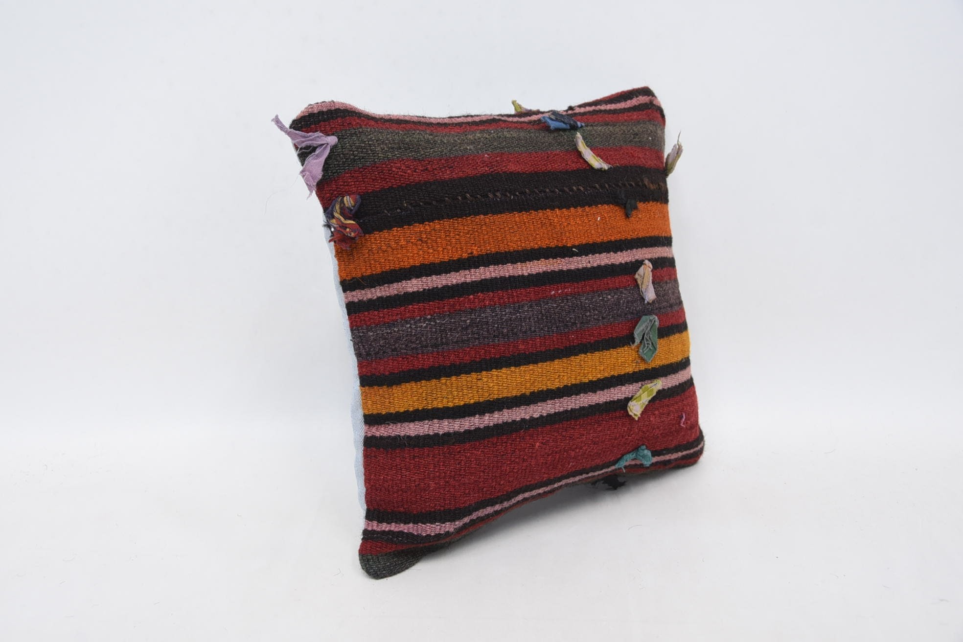 Bohemian Cushion Cushion, Luxury Pillow Case, Turkish Pillow, 12"x12" Brown Pillow Cover, Antique Pillows, Kilim Cushion Sham