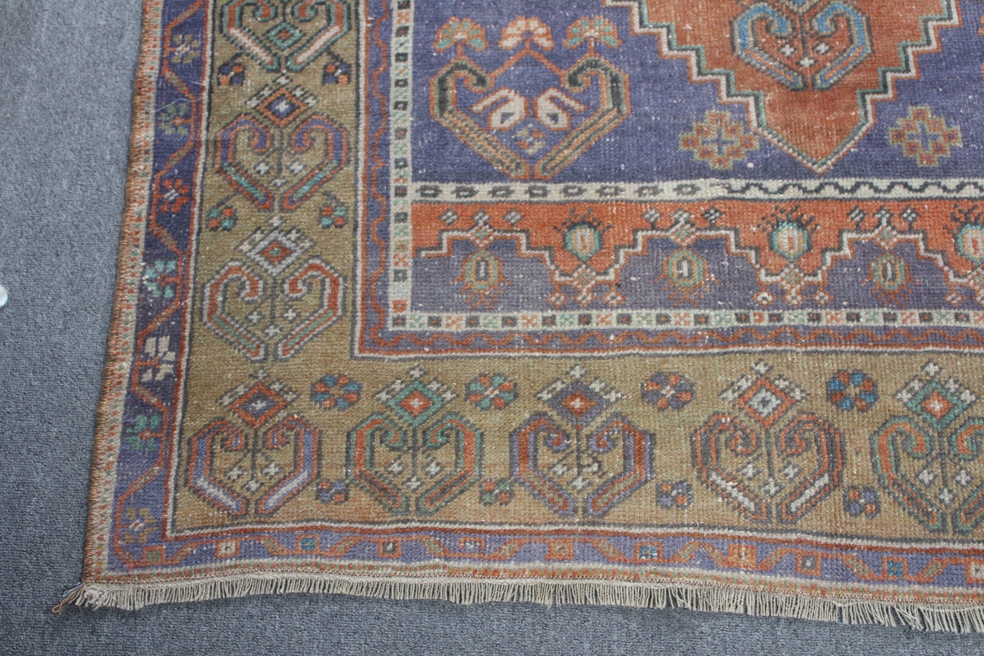 Kabile Halıları, Yatak Odası Halısı, Türk Halısı, 4,2x7,3 ft Alan Halısı, Oturma Odası Halıları, Yer Halısı, Oryantal Halılar, Vintage Halılar, Turuncu Oryantal Halı