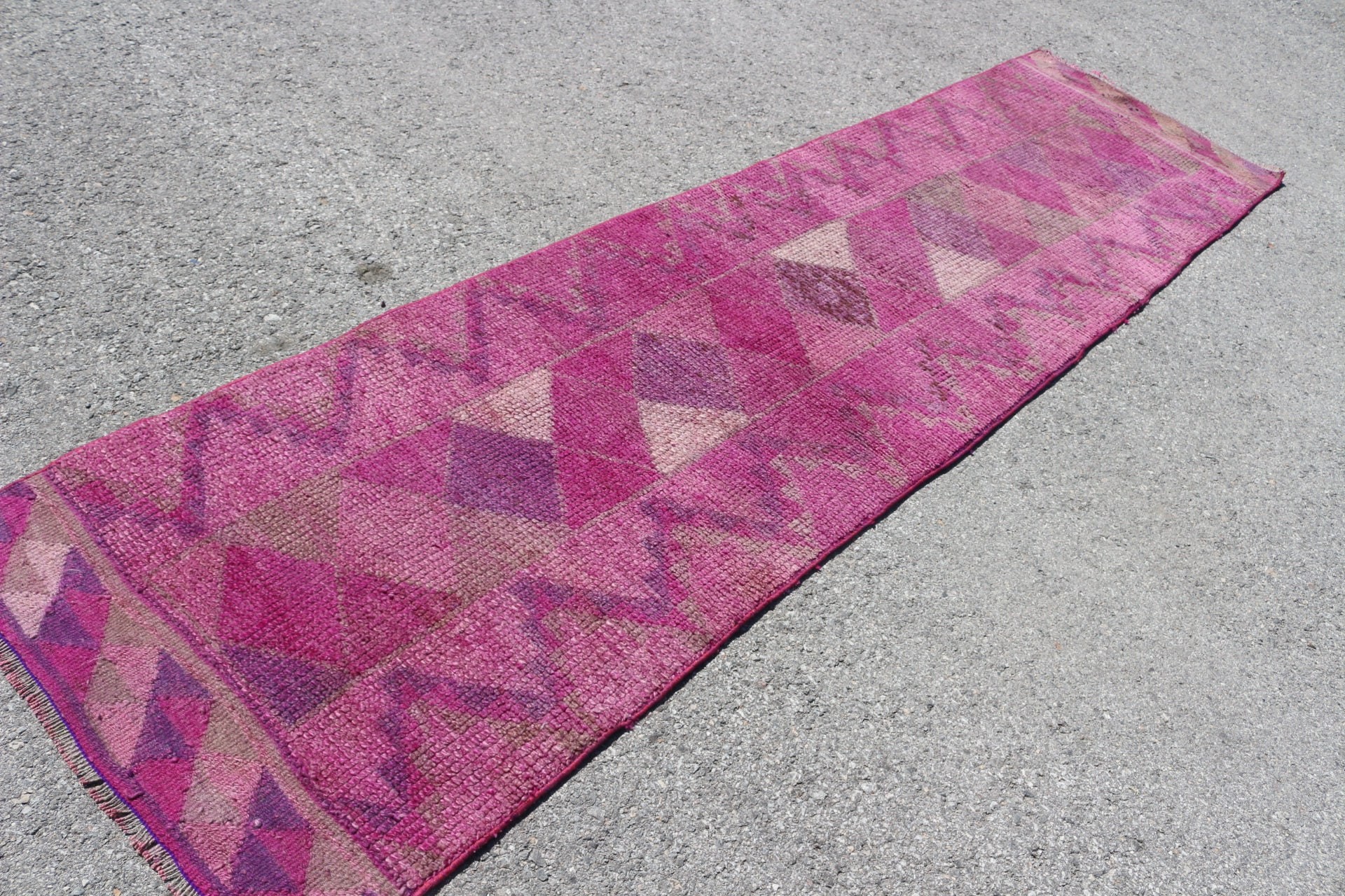 Koşucu Halıları, Yatak Odası Halısı, Pembe Yatak Odası Halıları, Vintage Halı, Türk Halısı, Fas Halısı, Boho Halısı, Koridor Halısı, 2.8x10.5 ft Runner Halısı