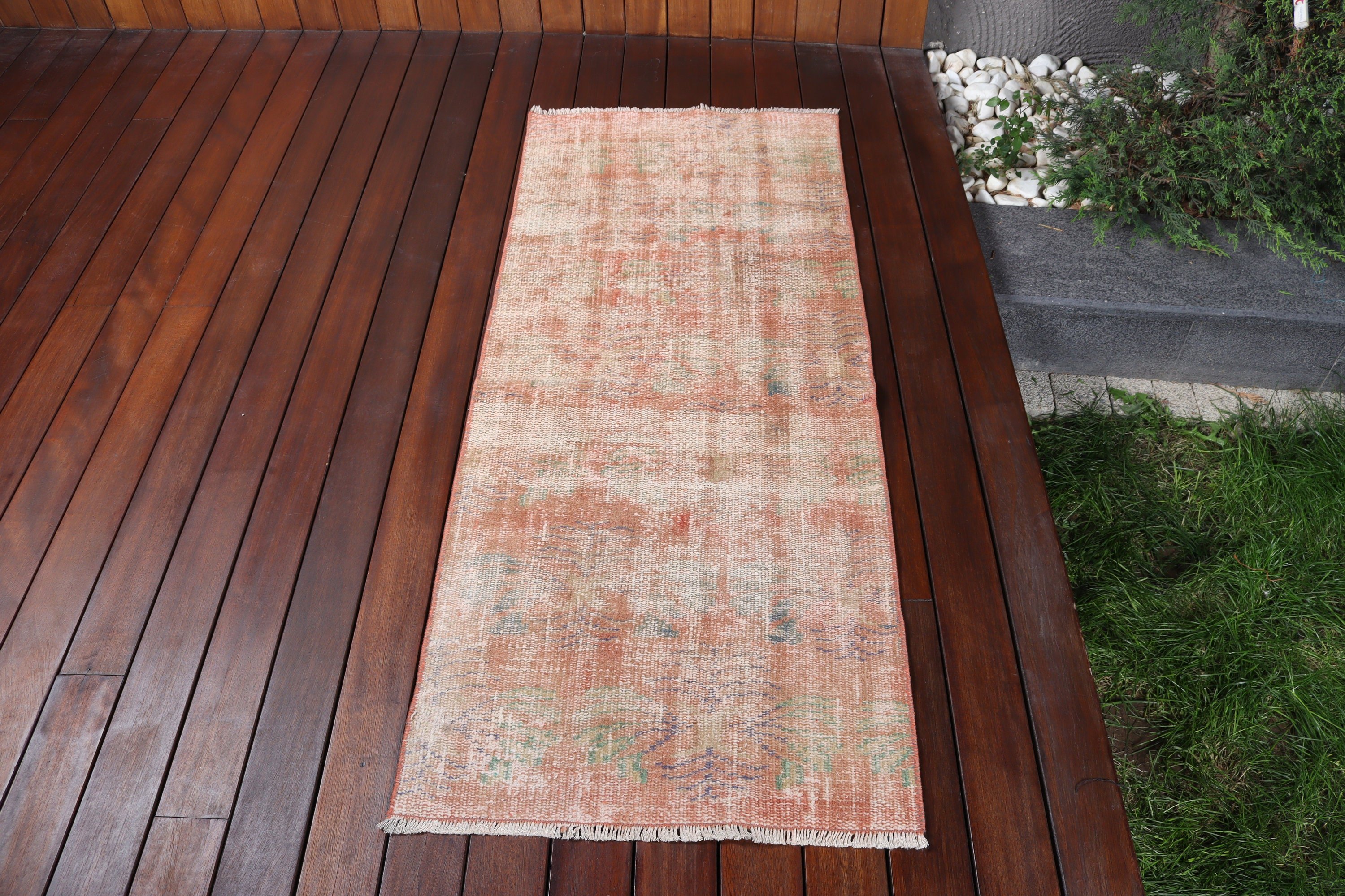 Outdoor Rug, Orange Cool Rug, Anatolian Rug, Small Area Rugs, 2x4.9 ft Small Rugs, Turkish Rugs, Vintage Rugs, Modern Rug, Nursery Rug