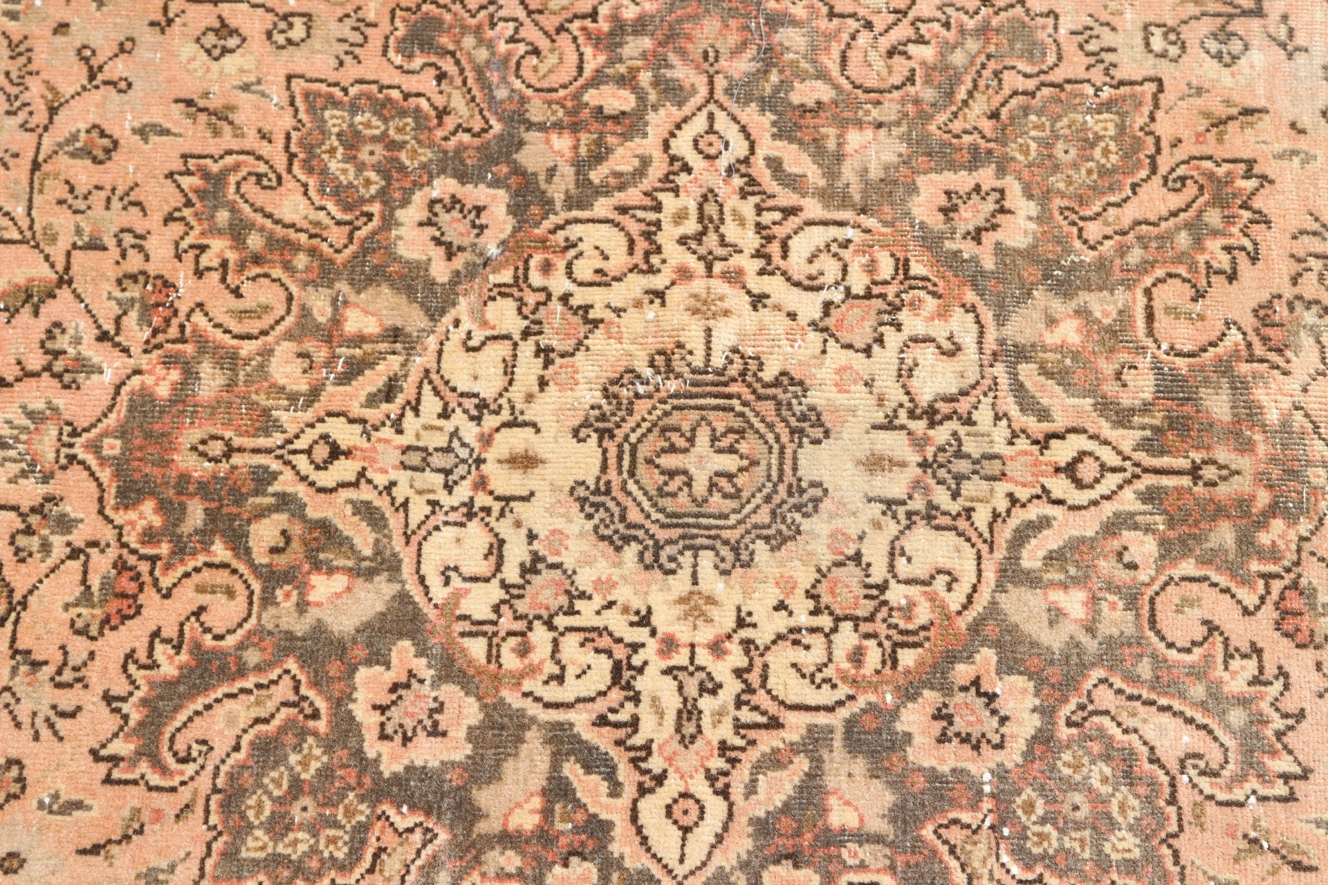 Oushak Halı, Yün Halılar, Vintage Halılar, Mutfak Halısı, Oturma Odası Halıları, Yemek Odası Halısı, 3,8x6,6 ft Alan Halısı, Türk Halısı, Bej Soğuk Halı