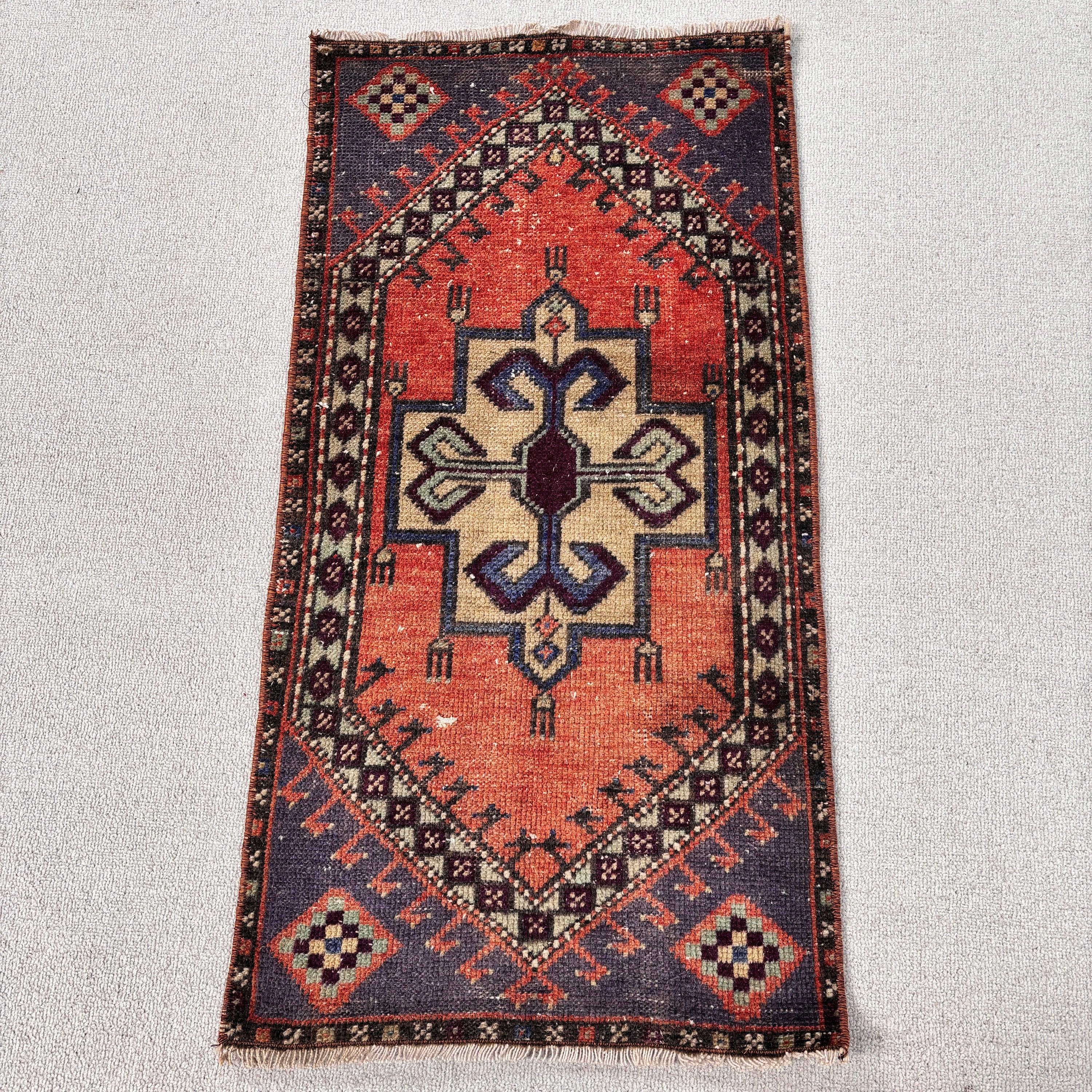 Kapı Paspası Halısı, Çocuk Halıları, Aztek Halısı, Kahverengi Oryantal Halılar, Oushak Halıları, 1.2x2.4 ft Küçük Halılar, Vintage Halılar, Türk Halısı