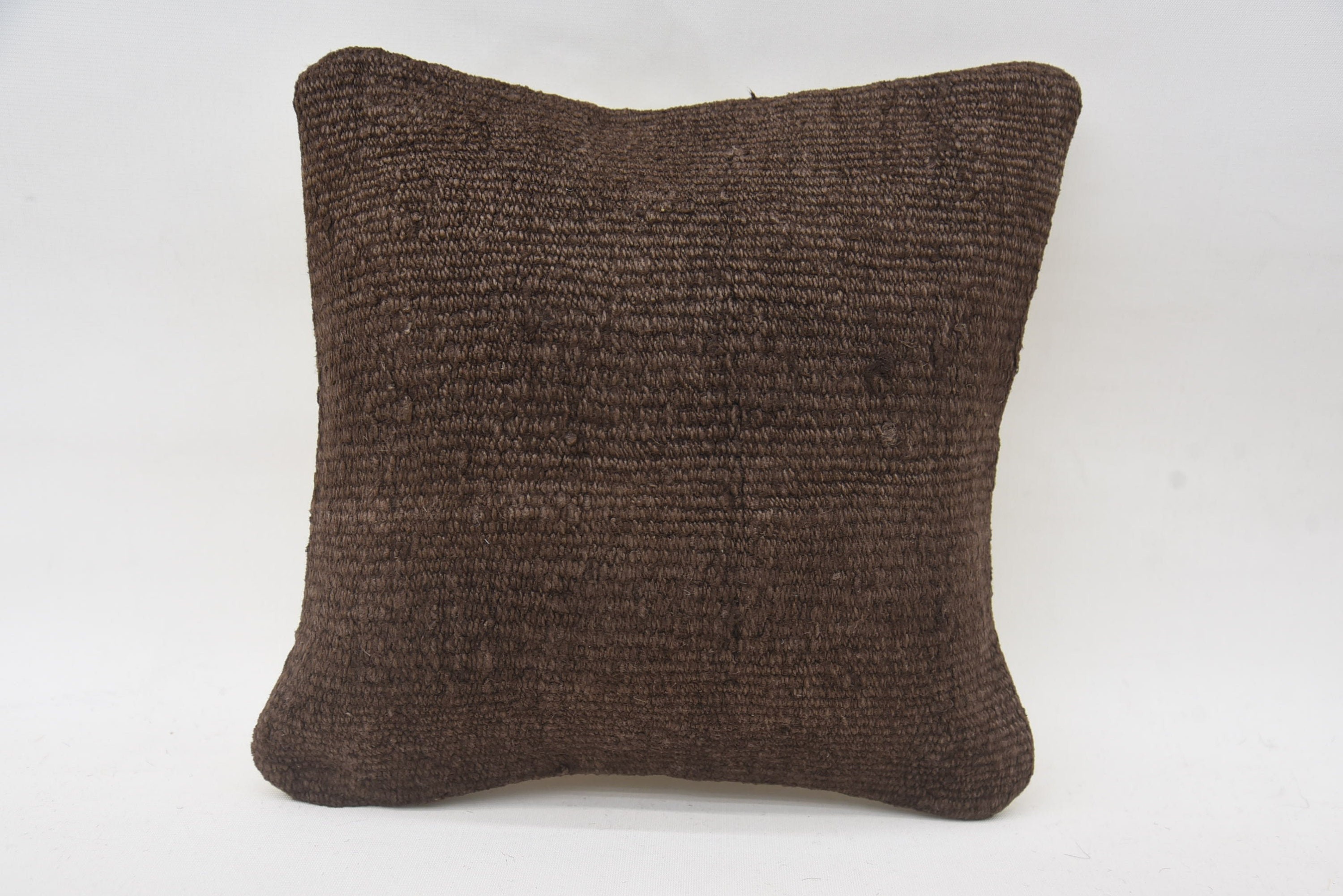 12"x12" Brown Pillow, Wool Kilim Pillow Pillow Case, Vintage Kilim Throw Pillow, Ethnical Kilim Rug Pillow, Pillow for Sofa
