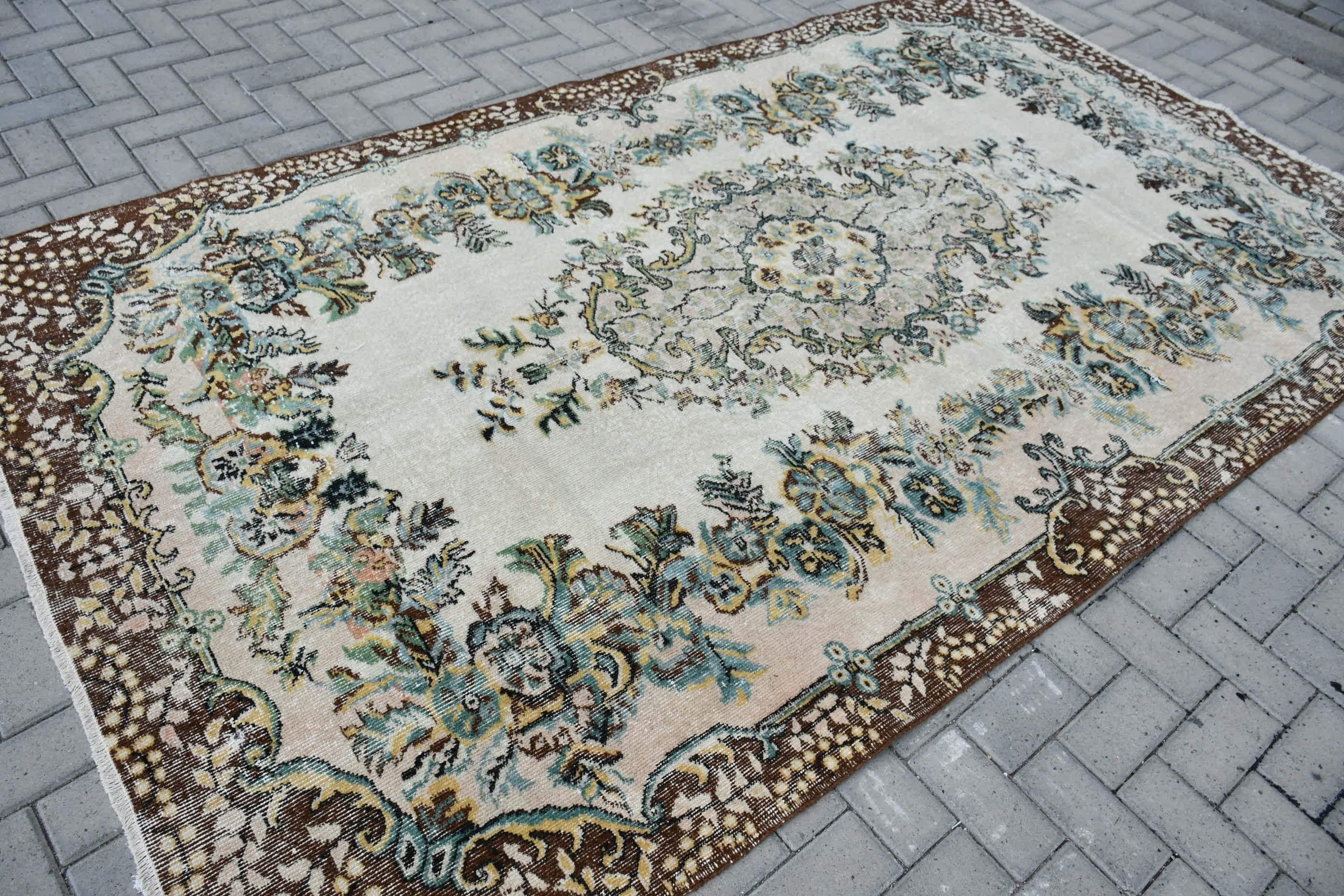 Bedroom Rug, Moroccan Rugs, 5.5x9.5 ft Large Rugs, Custom Rug, Turkish Rugs, Floor Rug, Beige Anatolian Rug, Vintage Rug, Dining Room Rug