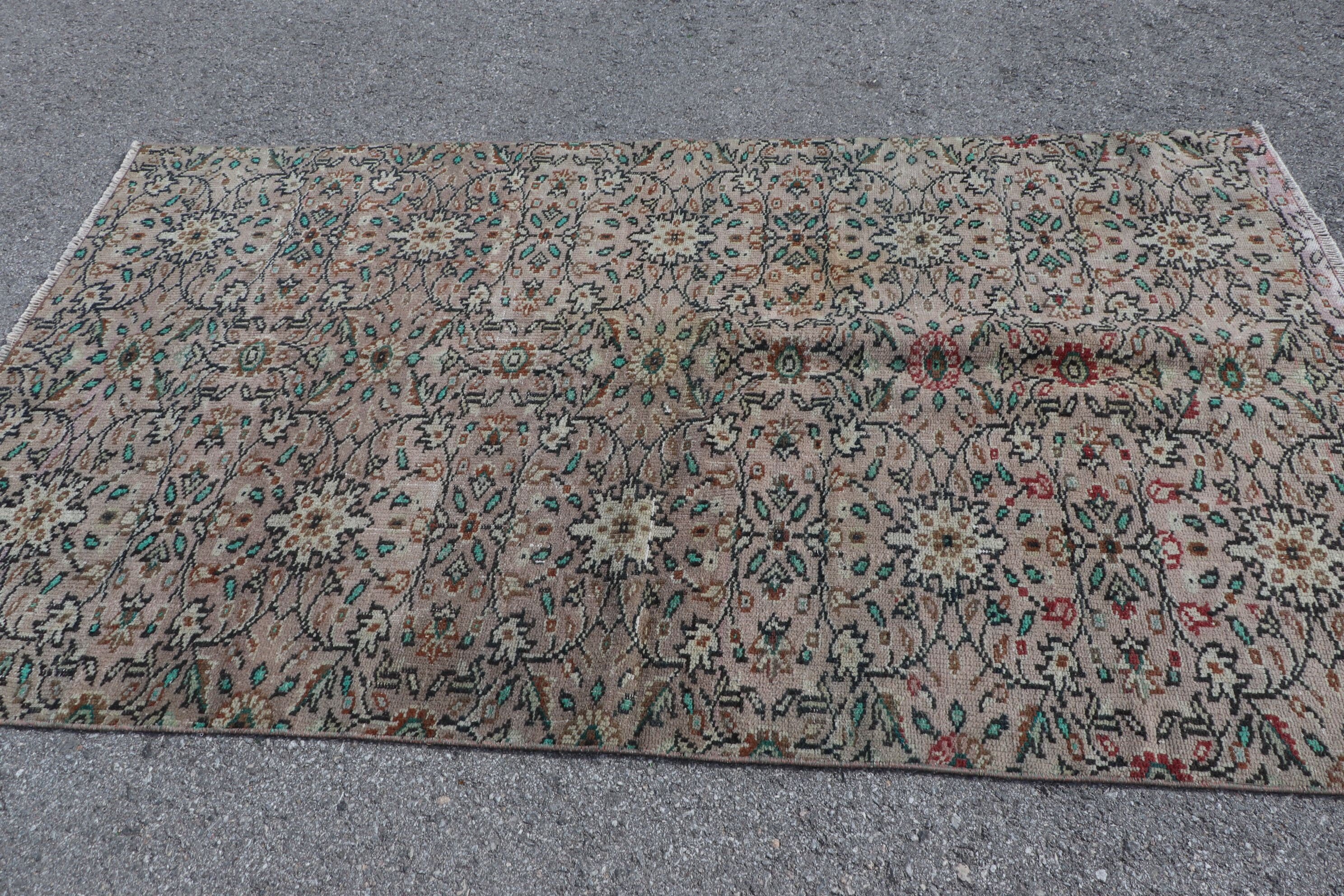 Türk Halısı, Mutfak Halıları, Yemek Odası Halıları, Pastel Halı, Oryantal Halı, Kahverengi Soğuk Halı, 4,5x7,7 ft Alan Halısı, Vintage Halılar, Havalı Halılar