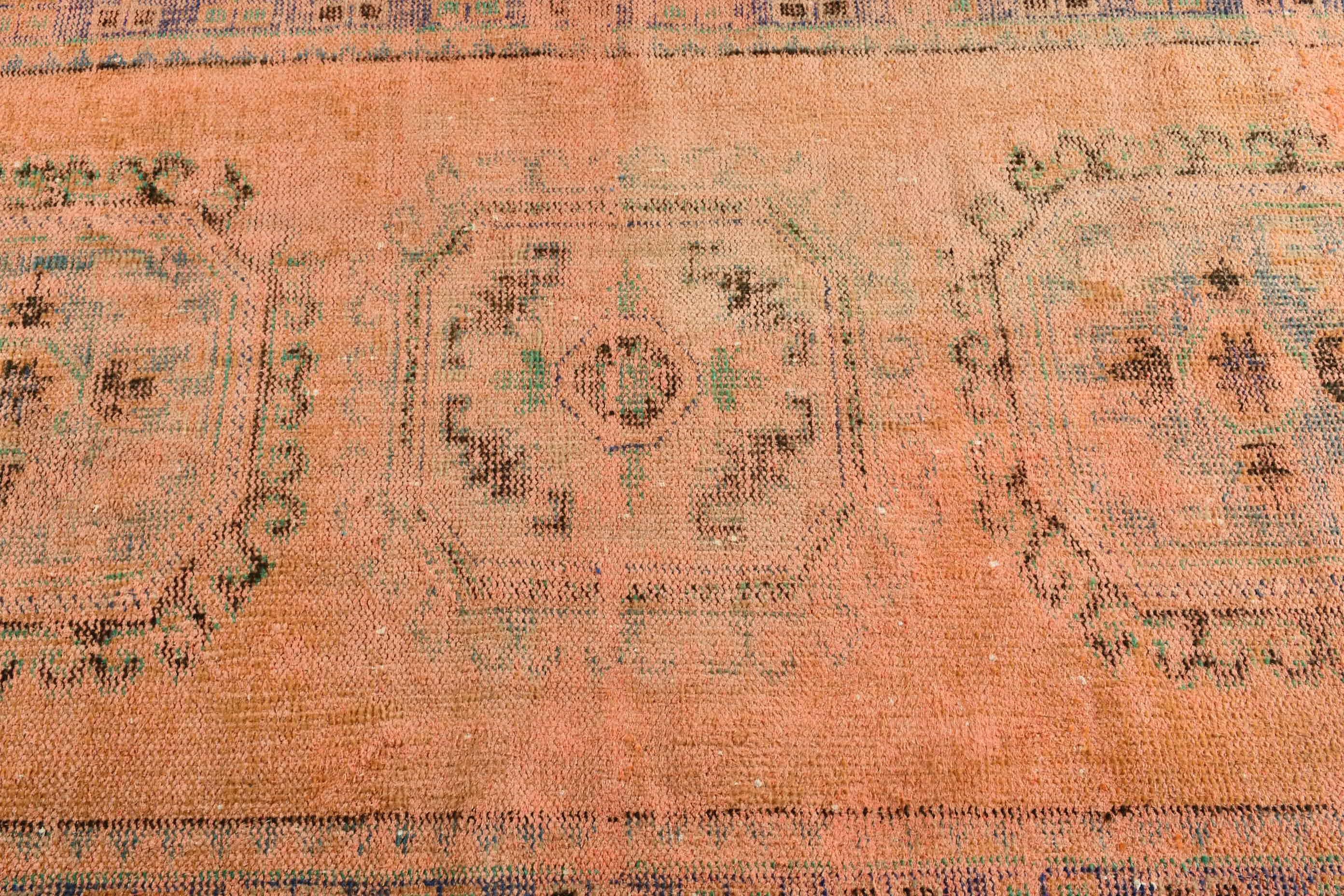 Wool Rug, Corridor Rug, Turkish Rug, Boho Rug, Vintage Rug, 3.8x11.9 ft Runner Rugs, Rugs for Corridor, Orange Anatolian Rug, Floor Rug