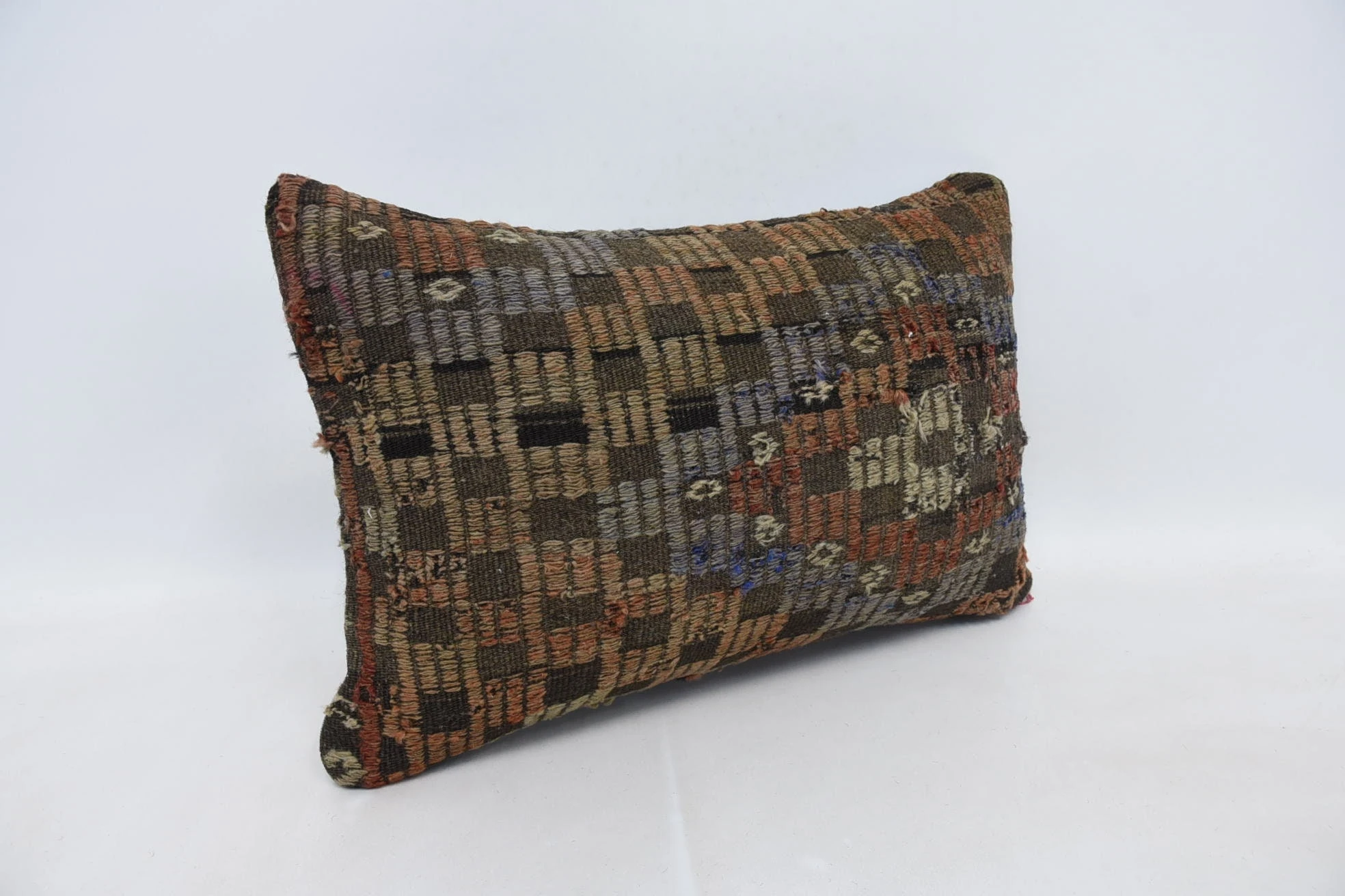 16"x24" Blue Pillow Cover, Turkish Kilim Pillow, Throw Kilim Pillow, Vintage Throw Pillow Cover, Antique Pillows