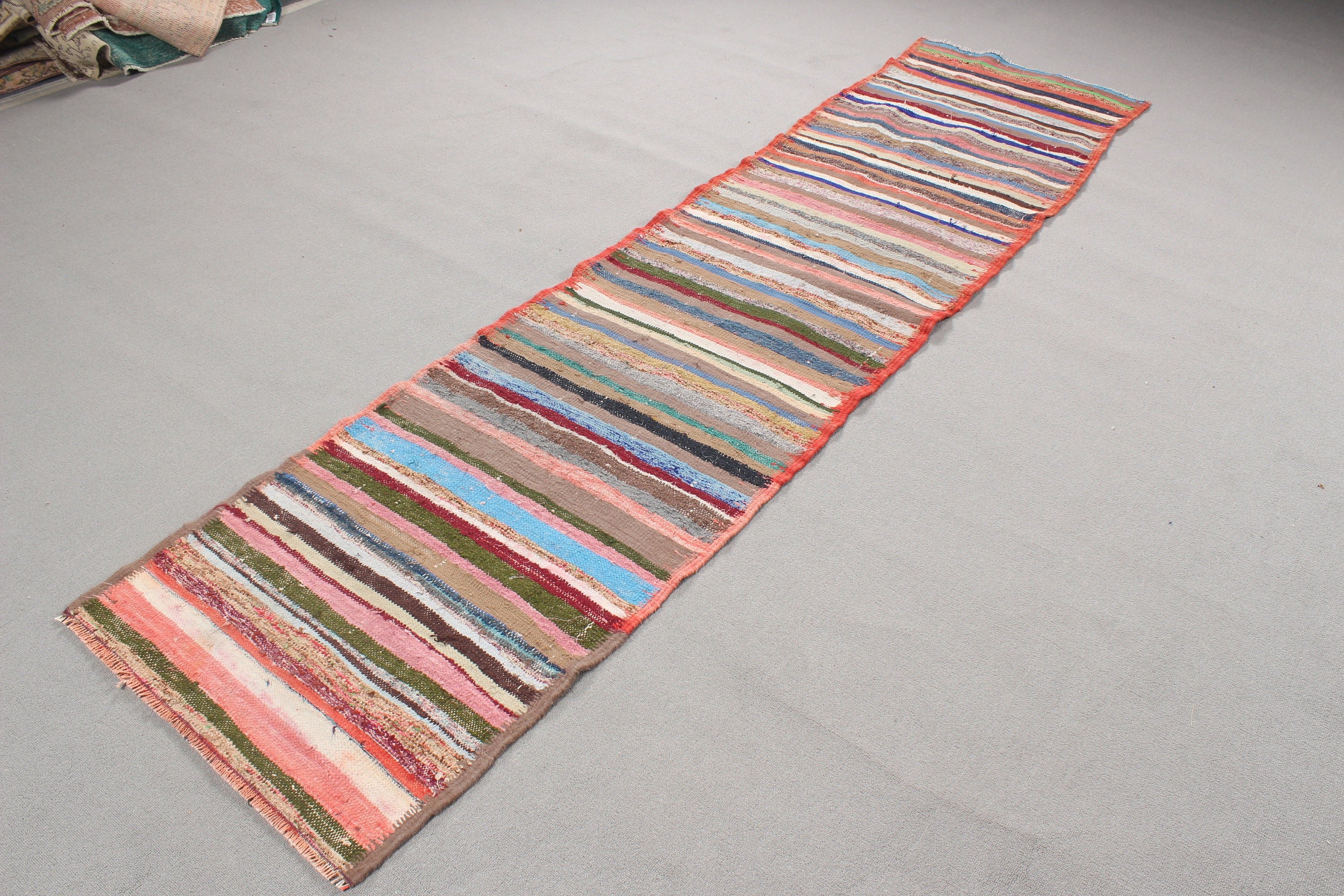 Oushak Halıları, Türk Halısı, Türkiye Halısı, Yer Halısı, Vintage Halı, 2.3x9.7 ft Runner Halıları, Kahverengi Lüks Halılar, Beni Ourain Runner Halısı, Kilim