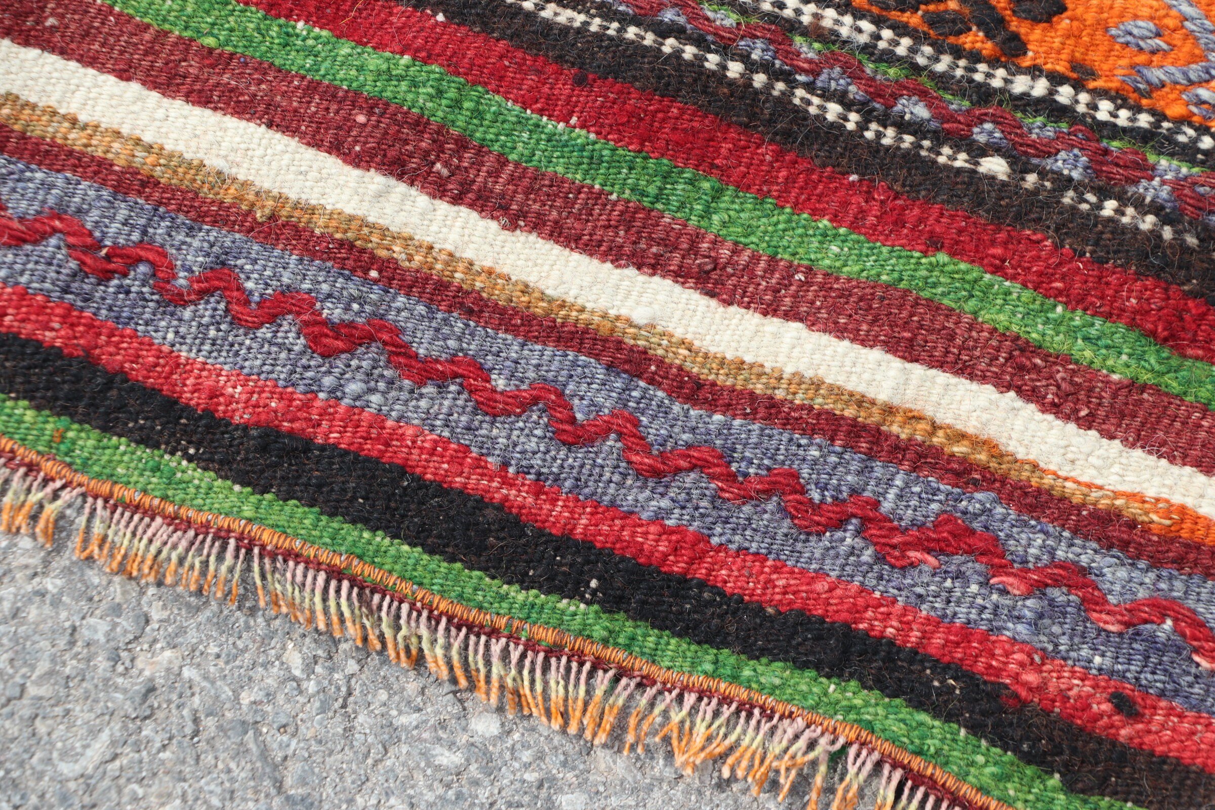 Dining Room Rug, Rainbow Wool Rug, Floor Rugs, Turkish Rug, Bedroom Rug, Antique Rug, Kilim, 5x11.4 ft Large Rug, Custom Rug, Vintage Rugs