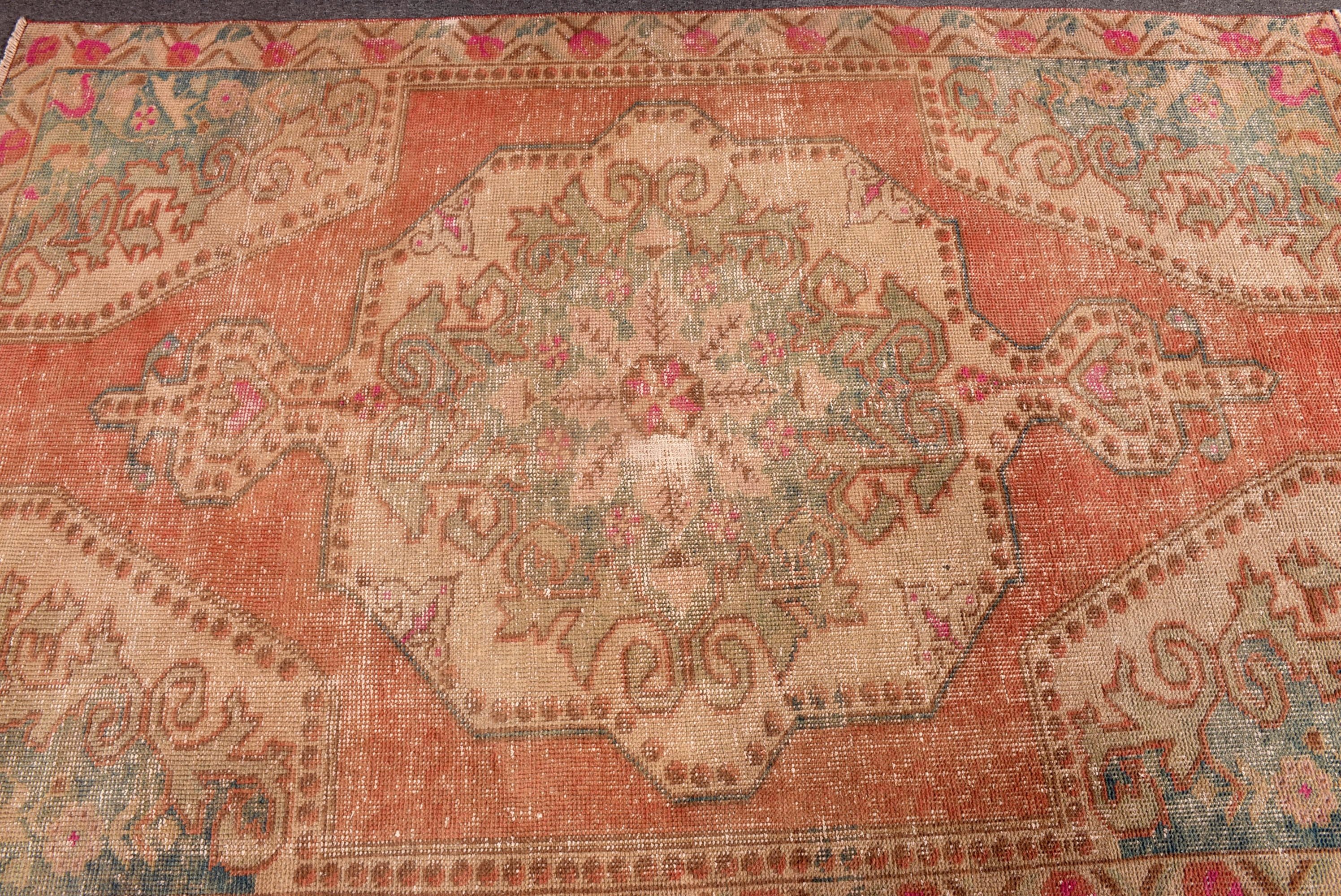 Boho Bölgesi Halıları, Organik Halı, Türk Halısı, Modern Halı, Boho Bölge Halısı, 4,4x6,8 ft Alan Halıları, Kırmızı Açıklama Halısı, Vintage Halı