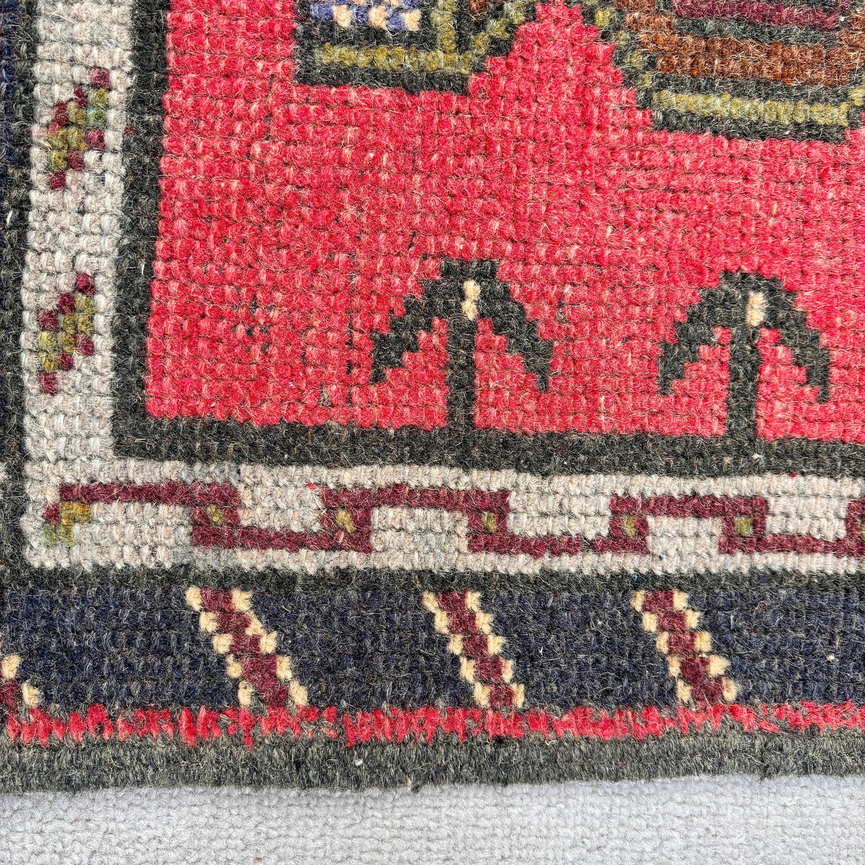 Vintage Rug, Modern Rugs, Red  1.8x3.2 ft Small Rugs, Bathroom Rug, Ethnic Rug, Antique Rugs, Small Area Rug, Turkish Rugs