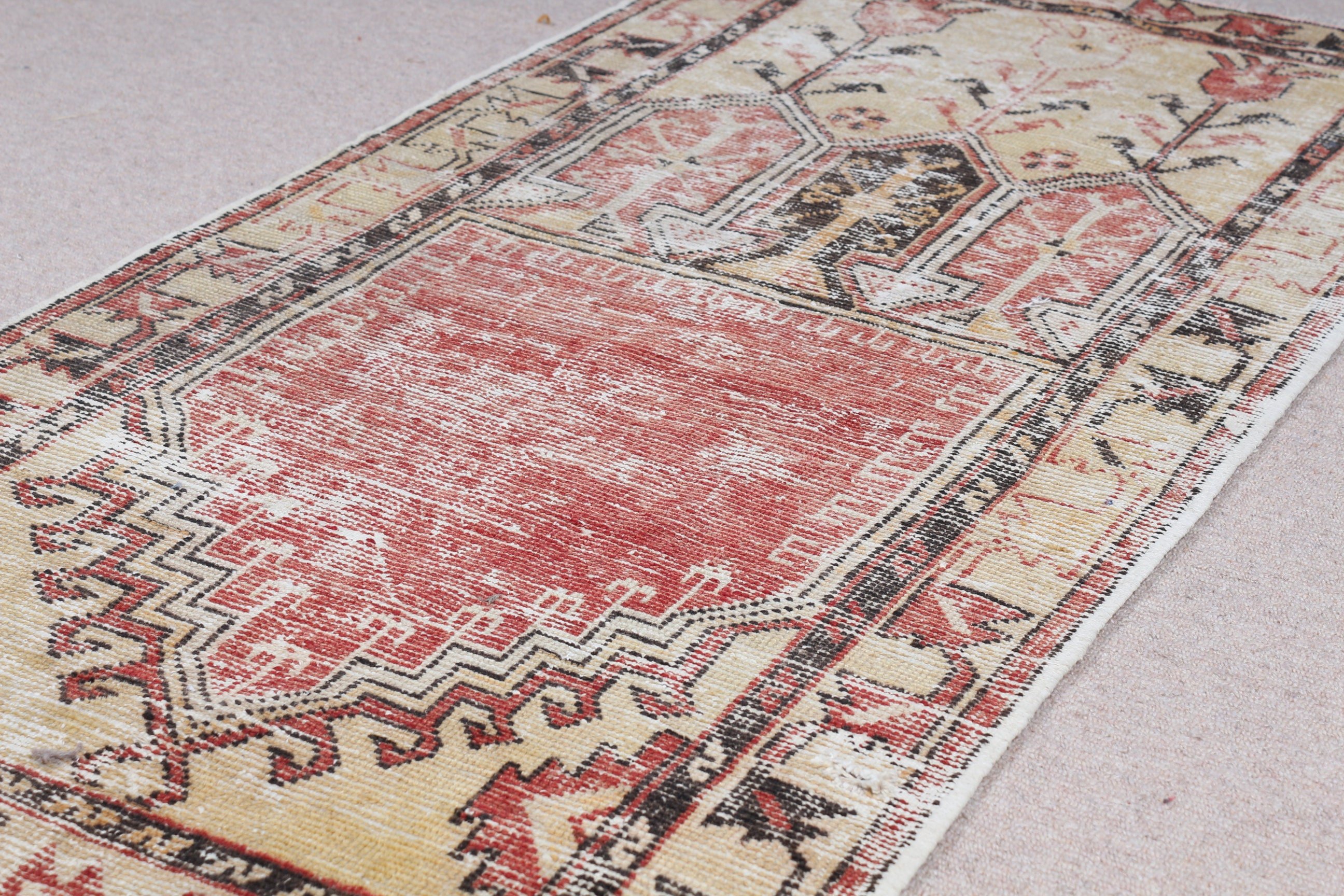 Turkish Rug, Bathroom Rug, Brown Oriental Rug, 2.5x4.9 ft Small Rug, Floor Rugs, Vintage Rug, Bedroom Rug, Entry Rugs, Rugs for Car Mat