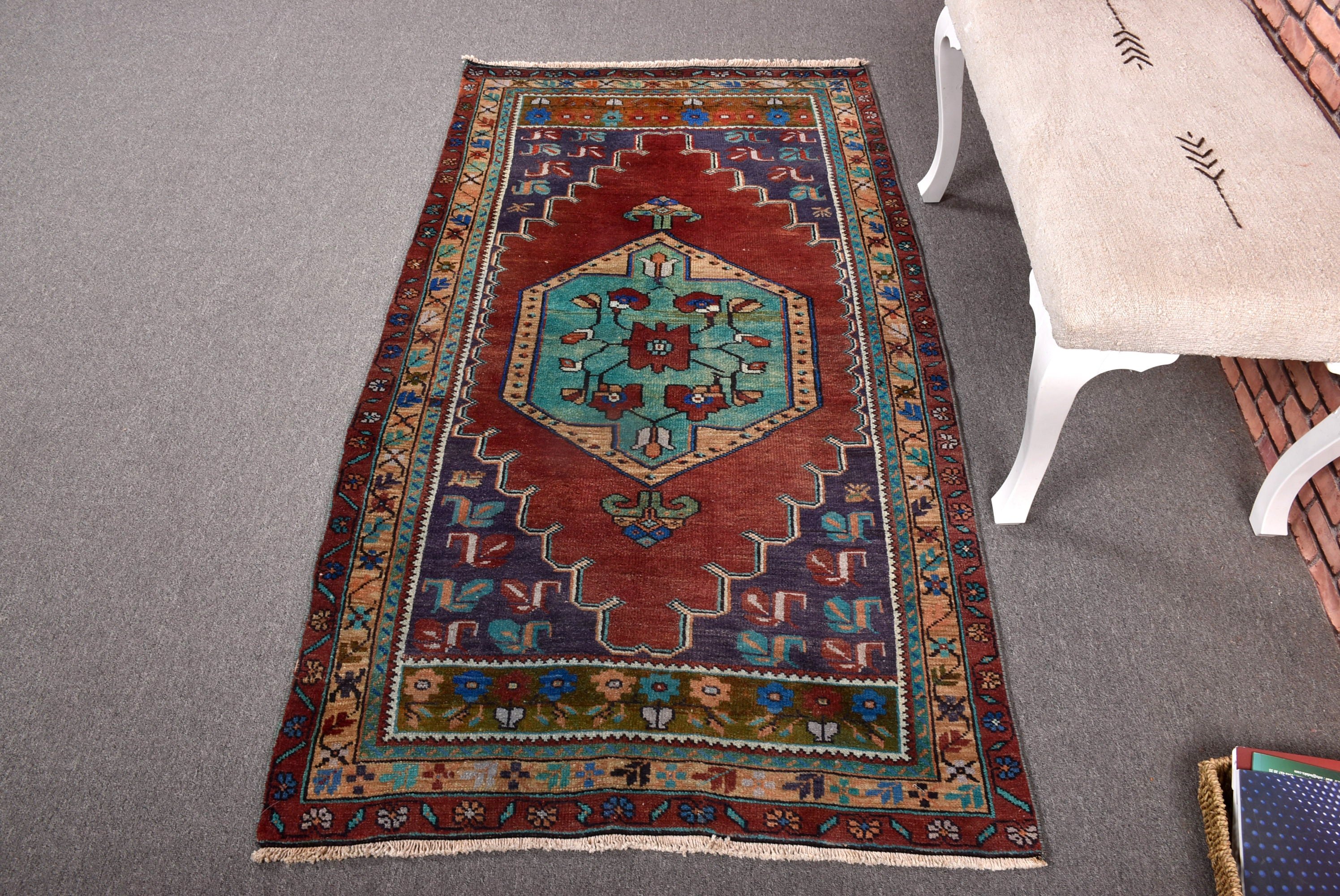 Yün Halı, Yatak Odası Halıları, 3,2x6 ft Aksan Halısı, Mor Fas Halıları, Mutfak Halısı, Ev Dekor Halıları, Modern Halı, Türk Halısı, Vintage Halı