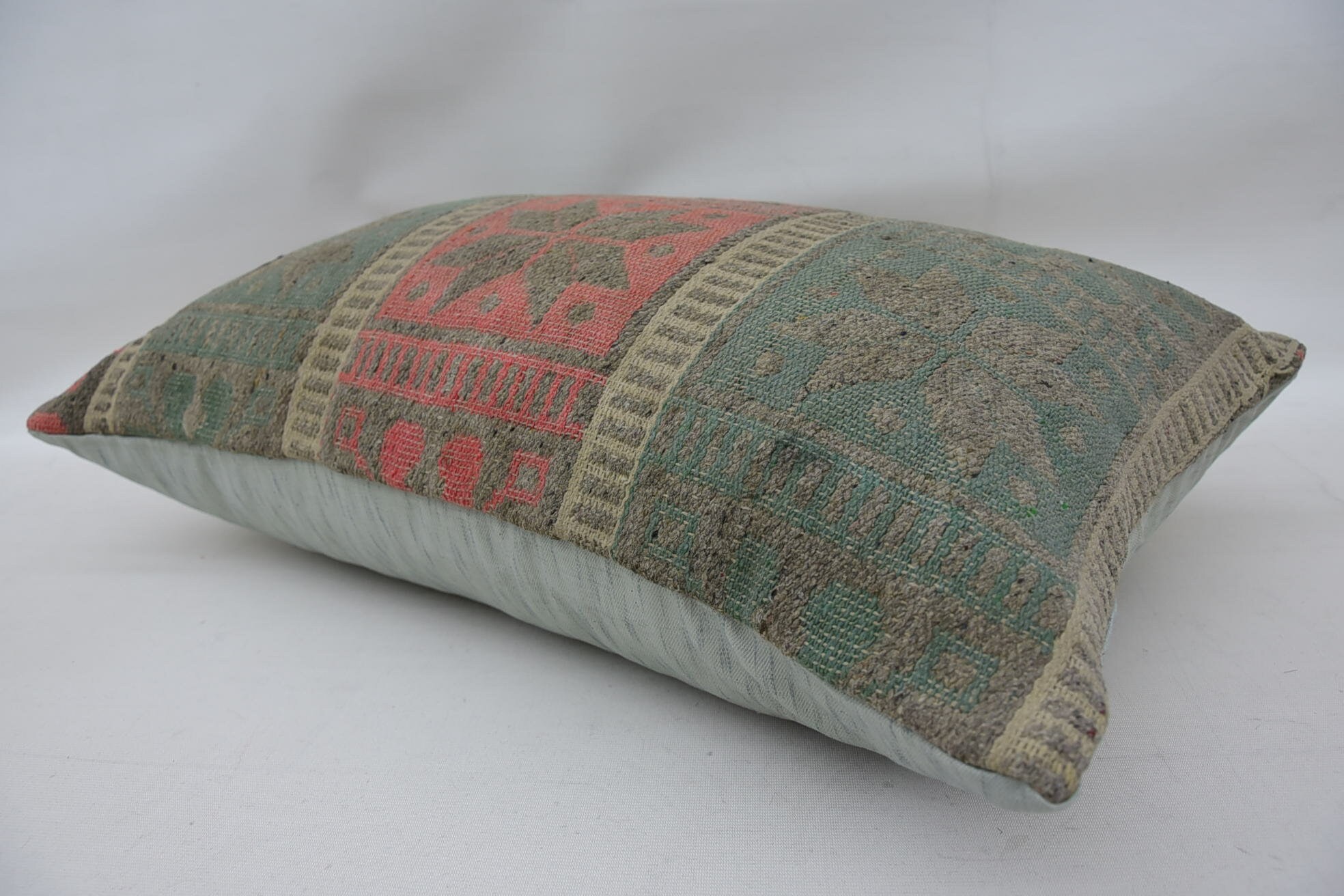 Vintage Kilim Pillow Pillow Sham, Pillow for Couch, Pillow for Sofa, Kilim Cushion Sham, Cotton Cushion, 16"x24" Blue Cushion Cover