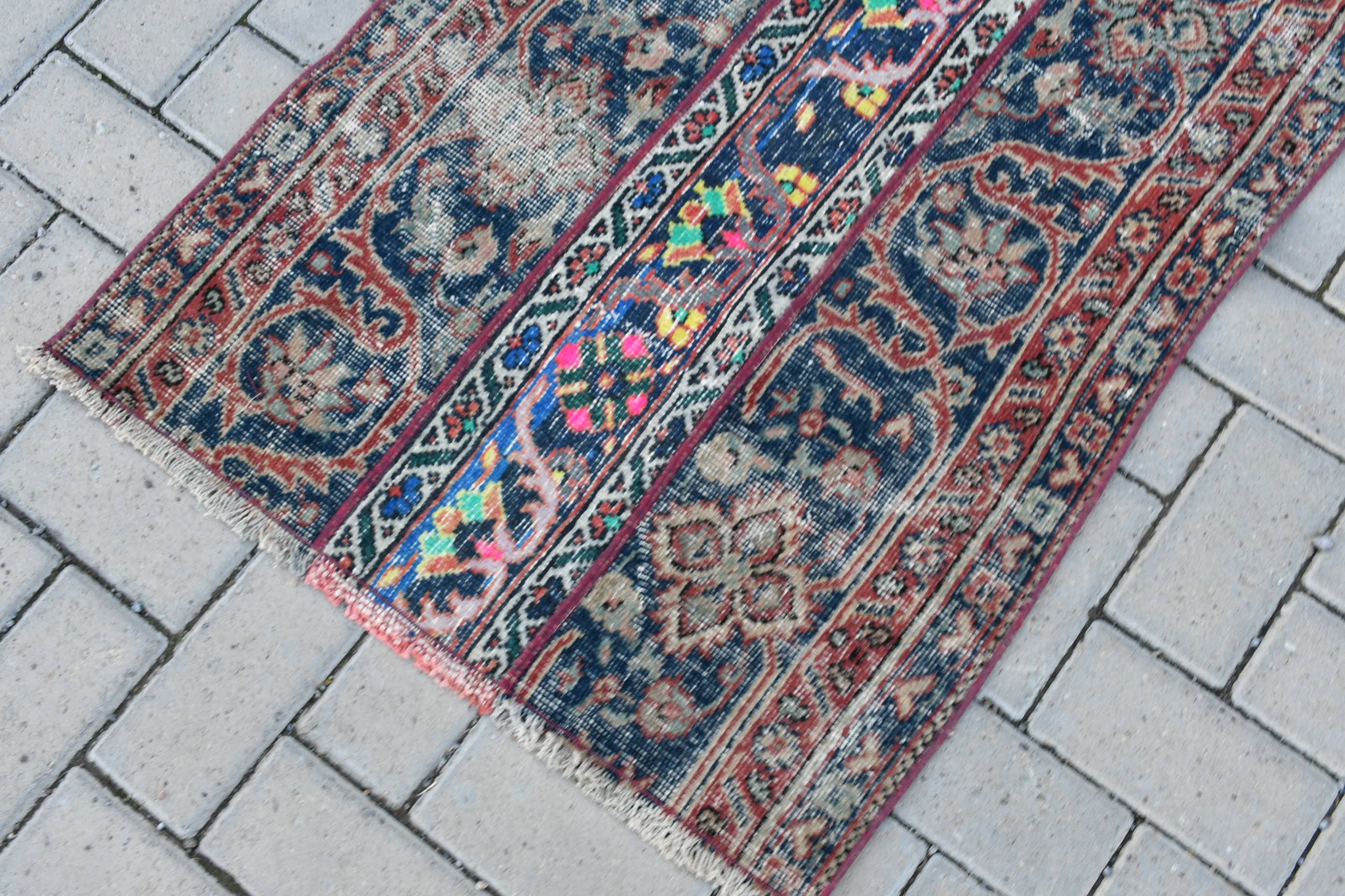 2.3x2.8 ft Small Rug, Oushak Rug, Rugs for Entry, Blue Wool Rugs, Bath Rug, Bedroom Rug, Oriental Rugs, Vintage Rug, Turkish Rug, Dorm Rug