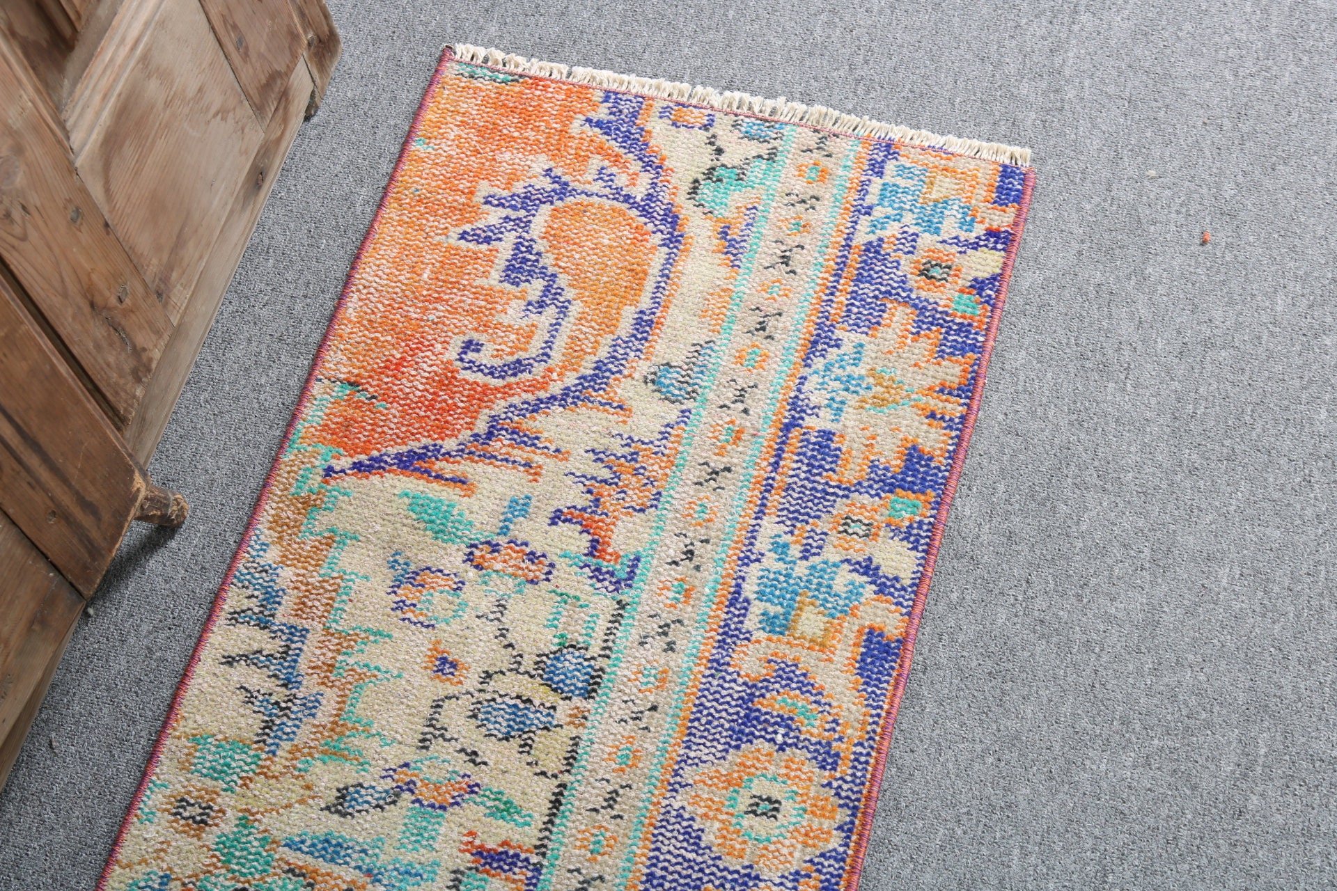 Entry Rugs, Floor Rug, Blue Oriental Rug, 1.5x2.9 ft Small Rug, Turkish Rugs, Handwoven Rug, Vintage Rugs, Moroccan Rug, Small Vintage Rug