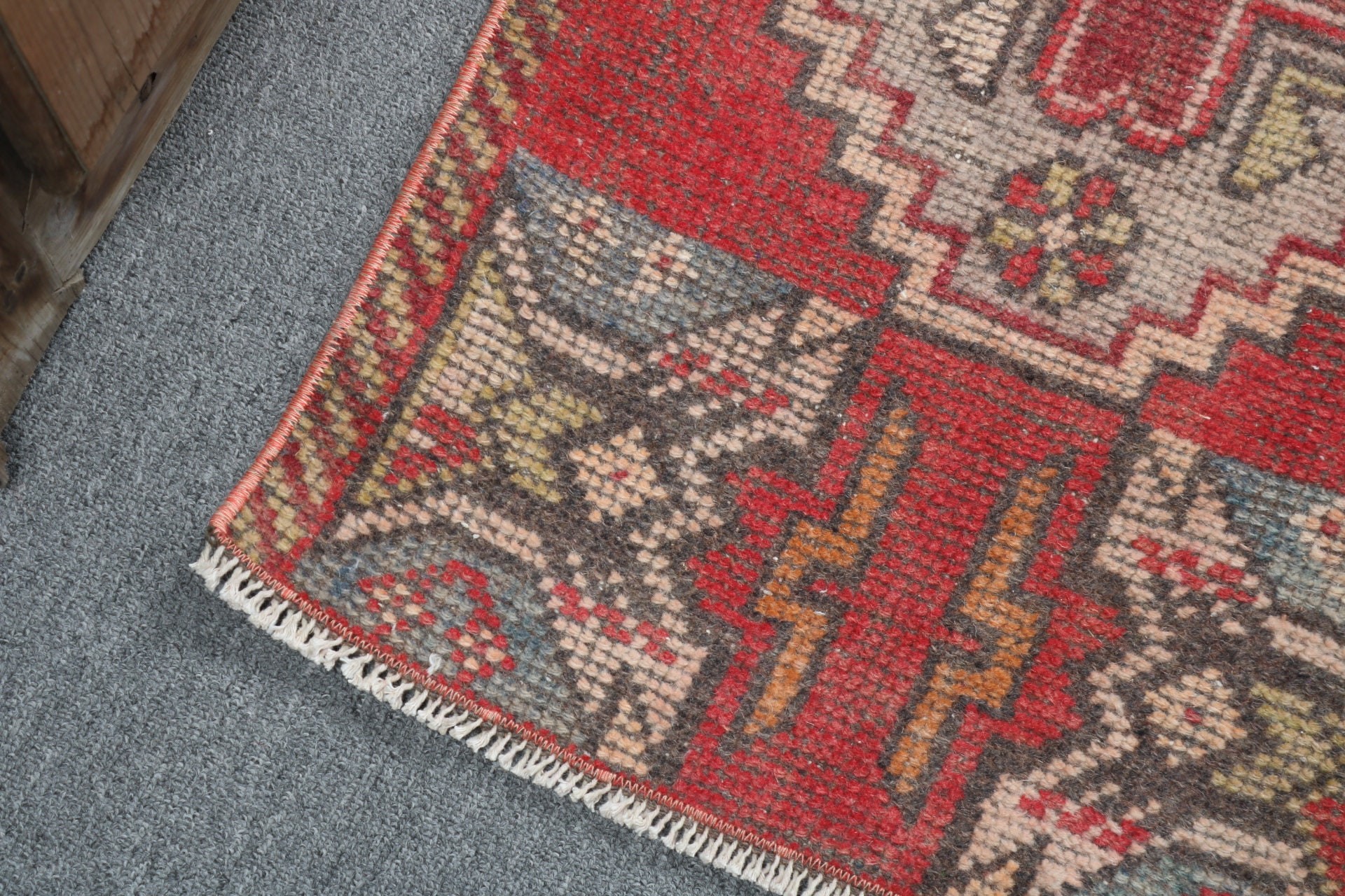 Kitchen Rugs, Red Modern Rugs, Entry Rugs, Boho Rugs, Modern Rug, Turkish Rugs, Vintage Rugs, Rugs for Nursery, 1.5x2.8 ft Small Rug