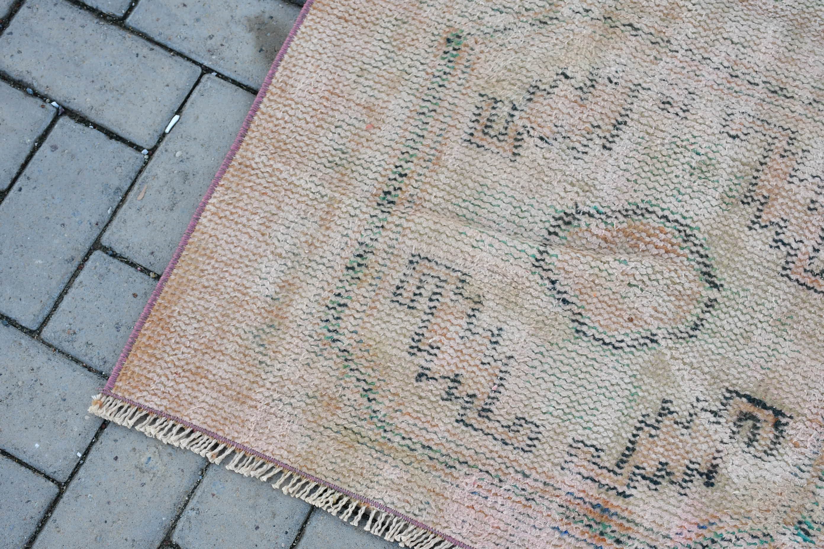 Wool Rug, Home Decor Rug, Nursery Rug, 2.6x3.9 ft Small Rug, Beige Bedroom Rug, Turkish Rugs, Rugs for Bedroom, Car Mat Rugs, Vintage Rug