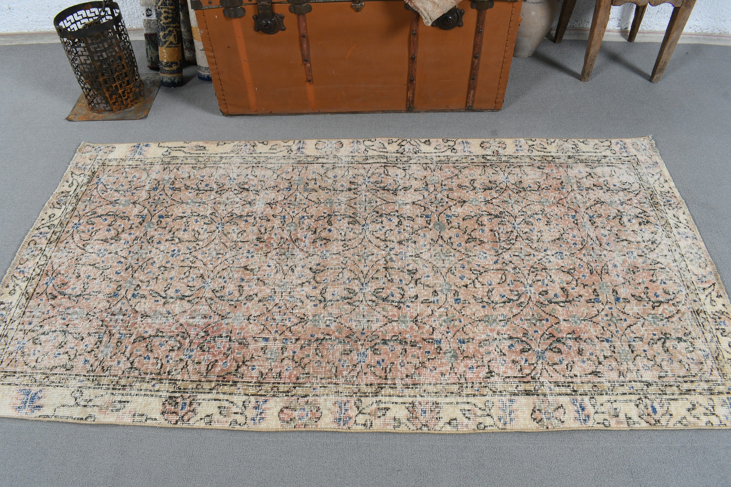 Turkish Rugs, Nursery Rug, 3.3x6.2 ft Accent Rug, Beige Luxury Rug, Turkey Rugs, Vintage Rugs, Floor Rug, Rugs for Bedroom