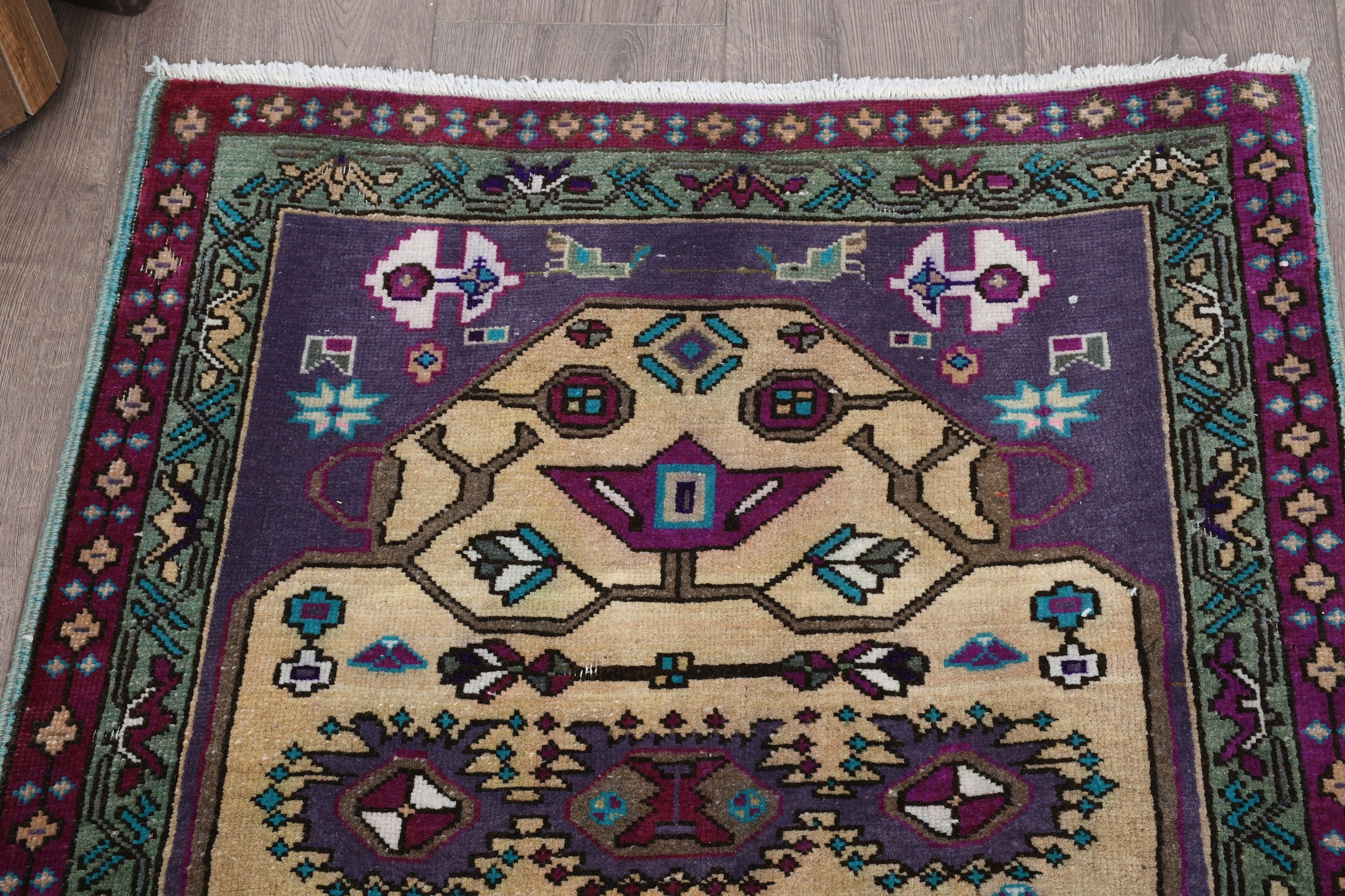 Rugs for Entry, Cool Rugs, Bedroom Rug, Car Mat Rug, Entry Rug, Turkish Rug, 2.5x3.2 ft Small Rug, Vintage Rug, Purple Anatolian Rug