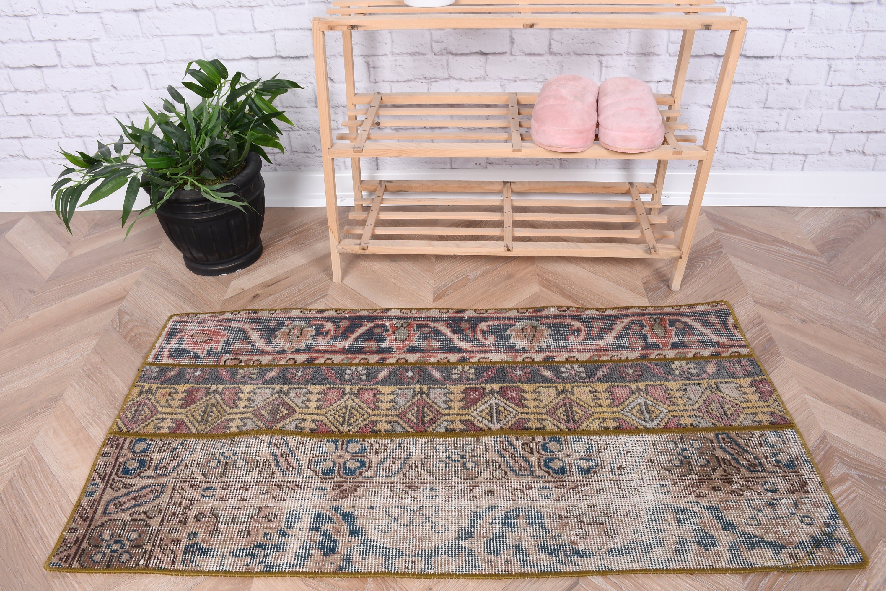 1.7x3.2 ft Small Rug, Bright Rug, Turkish Rugs, Cool Rug, Oriental Rugs, Nursery Rugs, Vintage Rug, White Home Decor Rugs, Kitchen Rug