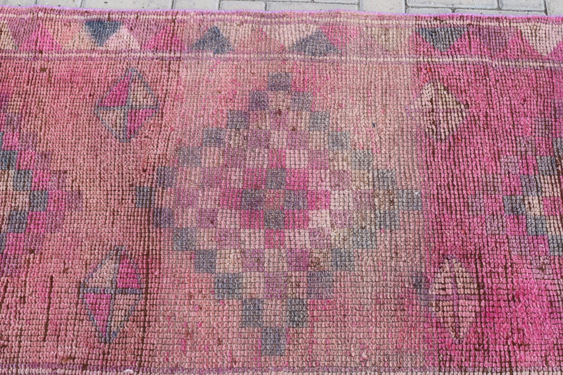 Vintage Rug, 2.8x10.2 ft Runner Rugs, Antique Rugs, Cool Rug, Stair Rugs, Pink Anatolian Rugs, Rugs for Hallway, Turkish Rug, Hallway Rug