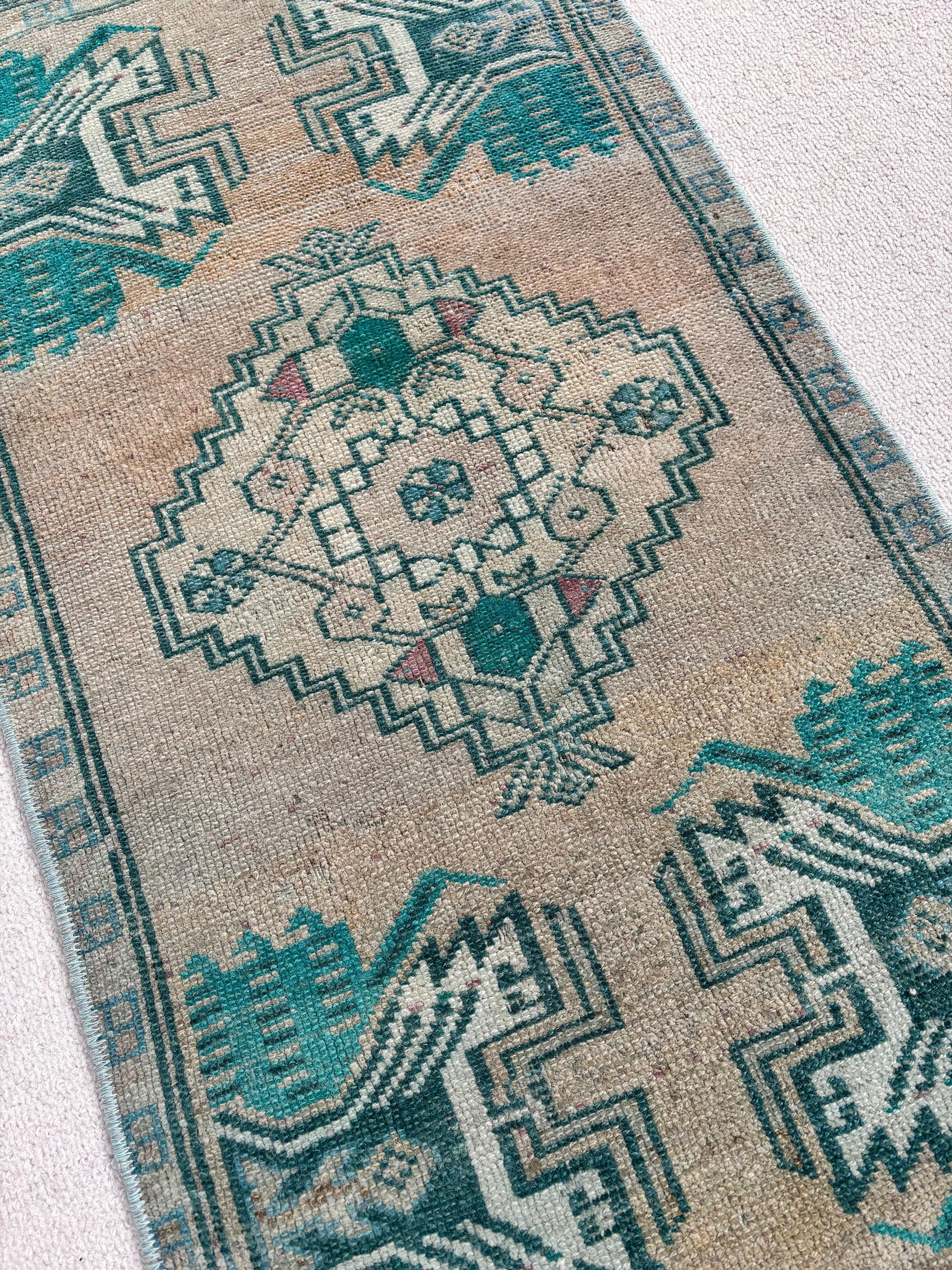 Vintage Rugs, Turkish Rugs, Rugs for Car Mat, Green Floor Rugs, 1.6x3.1 ft Small Rugs, Bath Rugs, Nursery Rug, Antique Rug