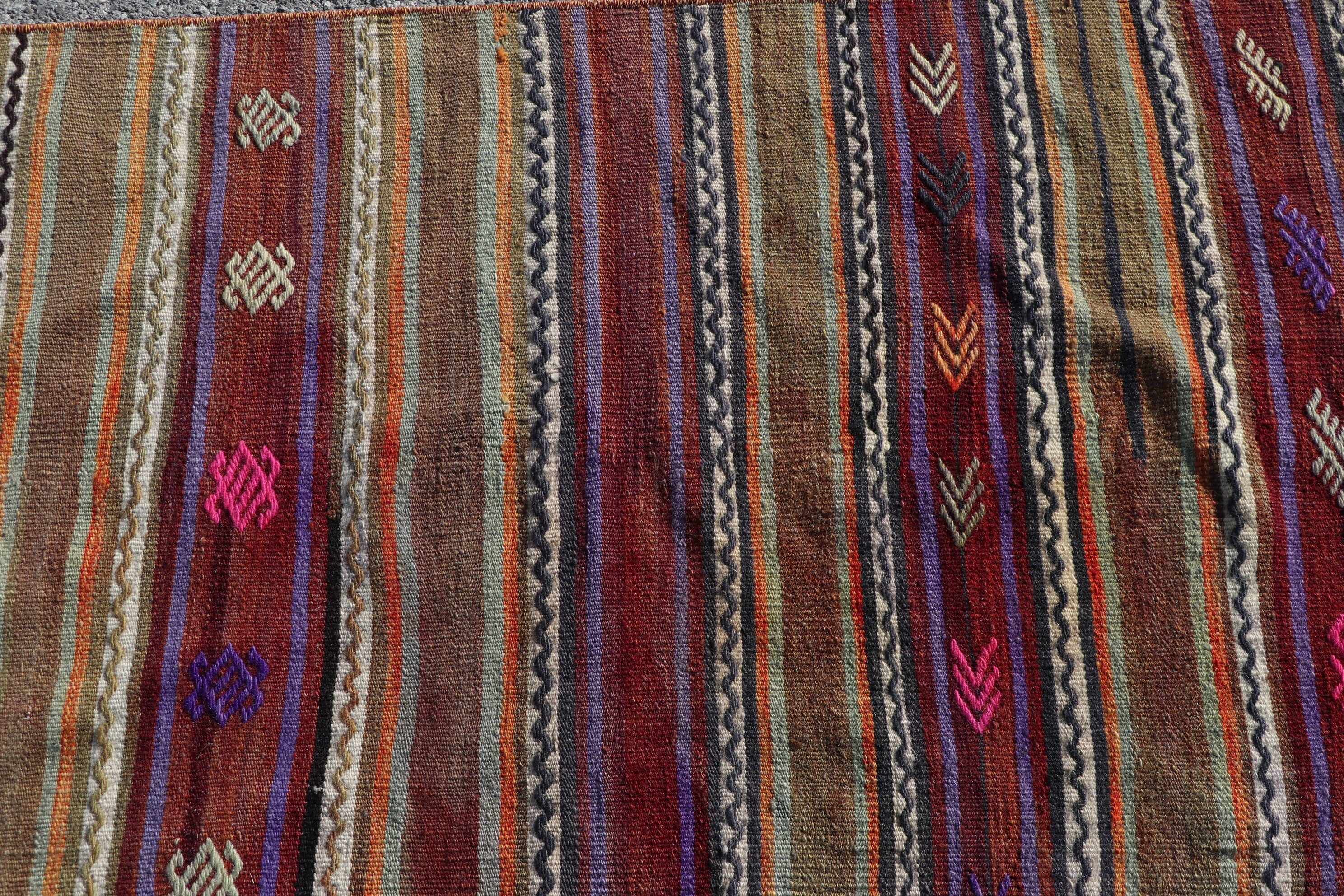 Ev Dekorasyonu Halıları, Koridor Halısı, 2.3x10.6 ft Runner Halısı, Sevimli Halı, Kahverengi Soğuk Halı, Kilim, Yatak Odası Halıları, Vintage Halı, Koridor Halısı, Türk Halısı