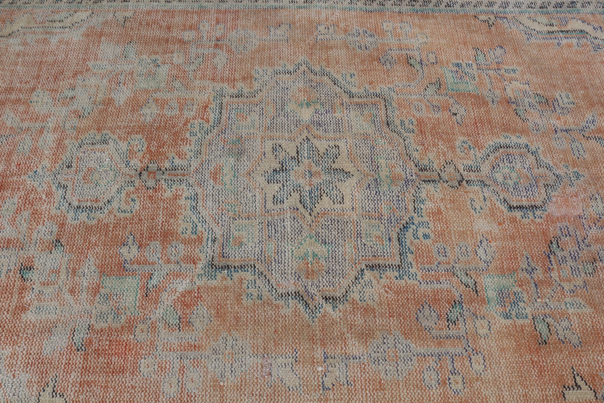 Orange Antique Rug, Anatolian Rugs, Turkish Rug, Living Room Rug, Rugs for Salon, 4.9x8.4 ft Large Rug, Cool Rugs, Salon Rug, Vintage Rug