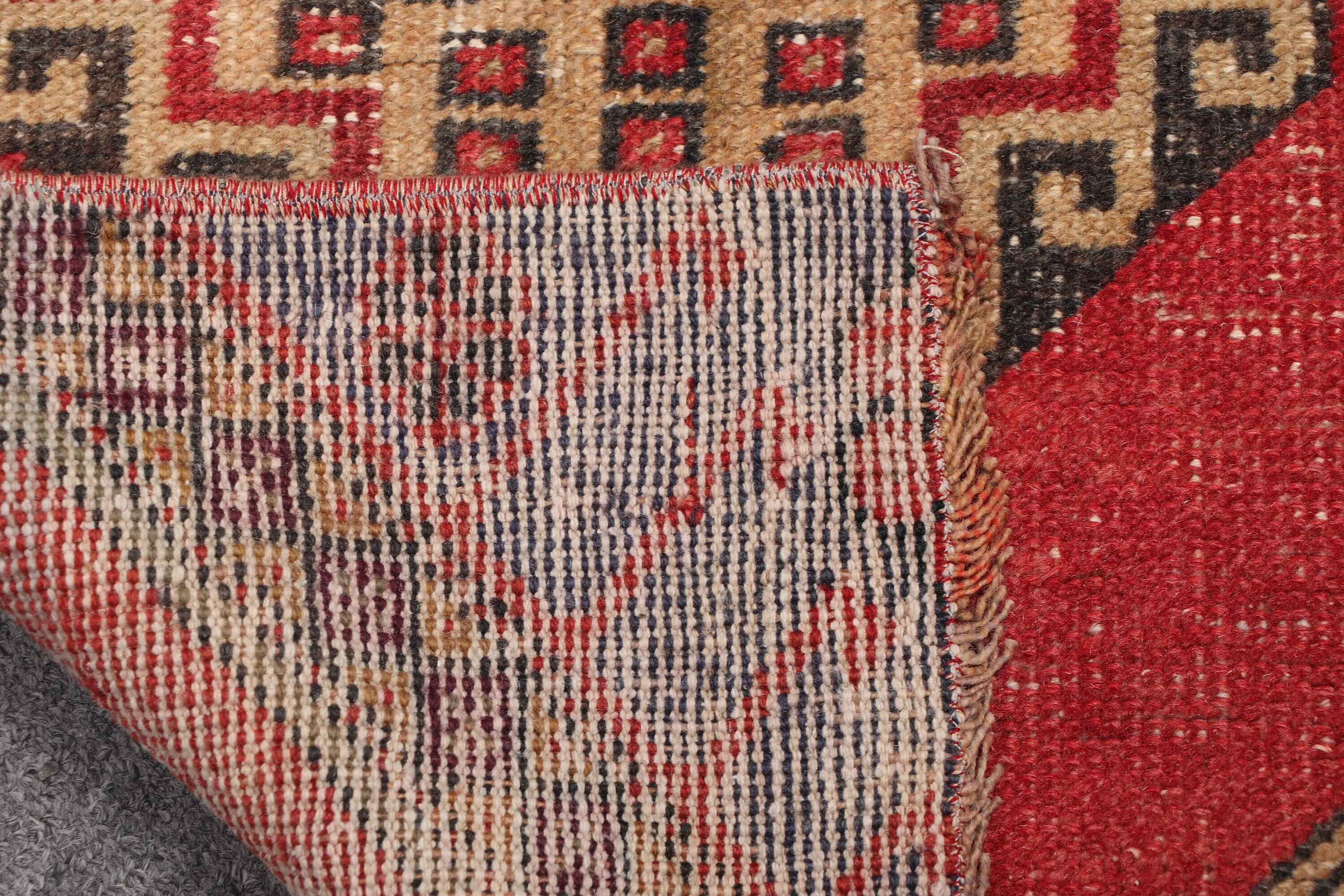 Cool Rug, Turkish Rugs, Red Anatolian Rug, Wall Hanging Rug, Vintage Rug, Rugs for Bedroom, 1.3x2.5 ft Small Rug, Nursery Rugs, Wool Rugs