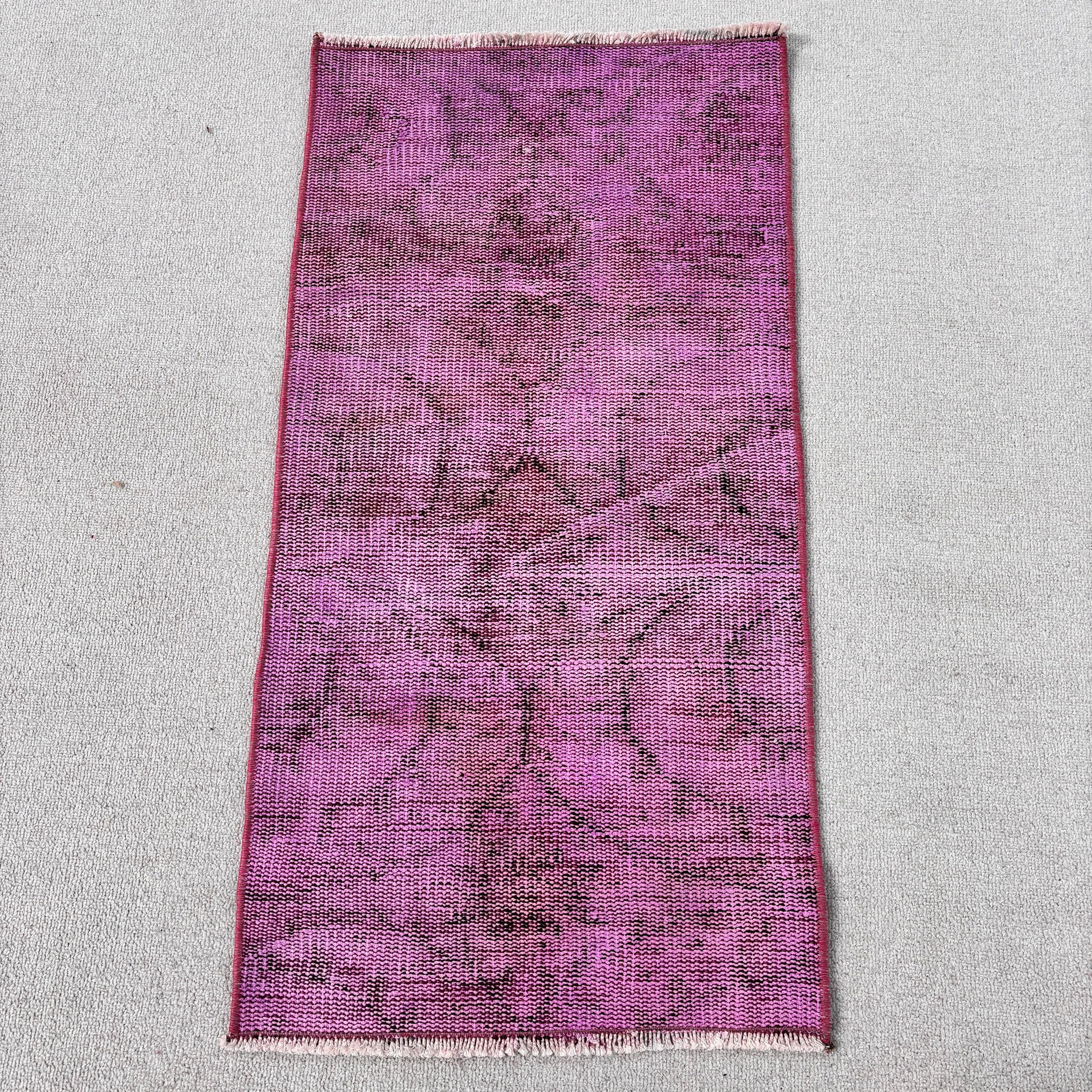 1.6x3.1 ft Küçük Halı, Türk Halıları, Mutfak Halıları, Pembe Lüks Halı, Mutfak Halıları, Vintage Halılar, Küçük Alan Halıları, Düz Dokuma Halılar