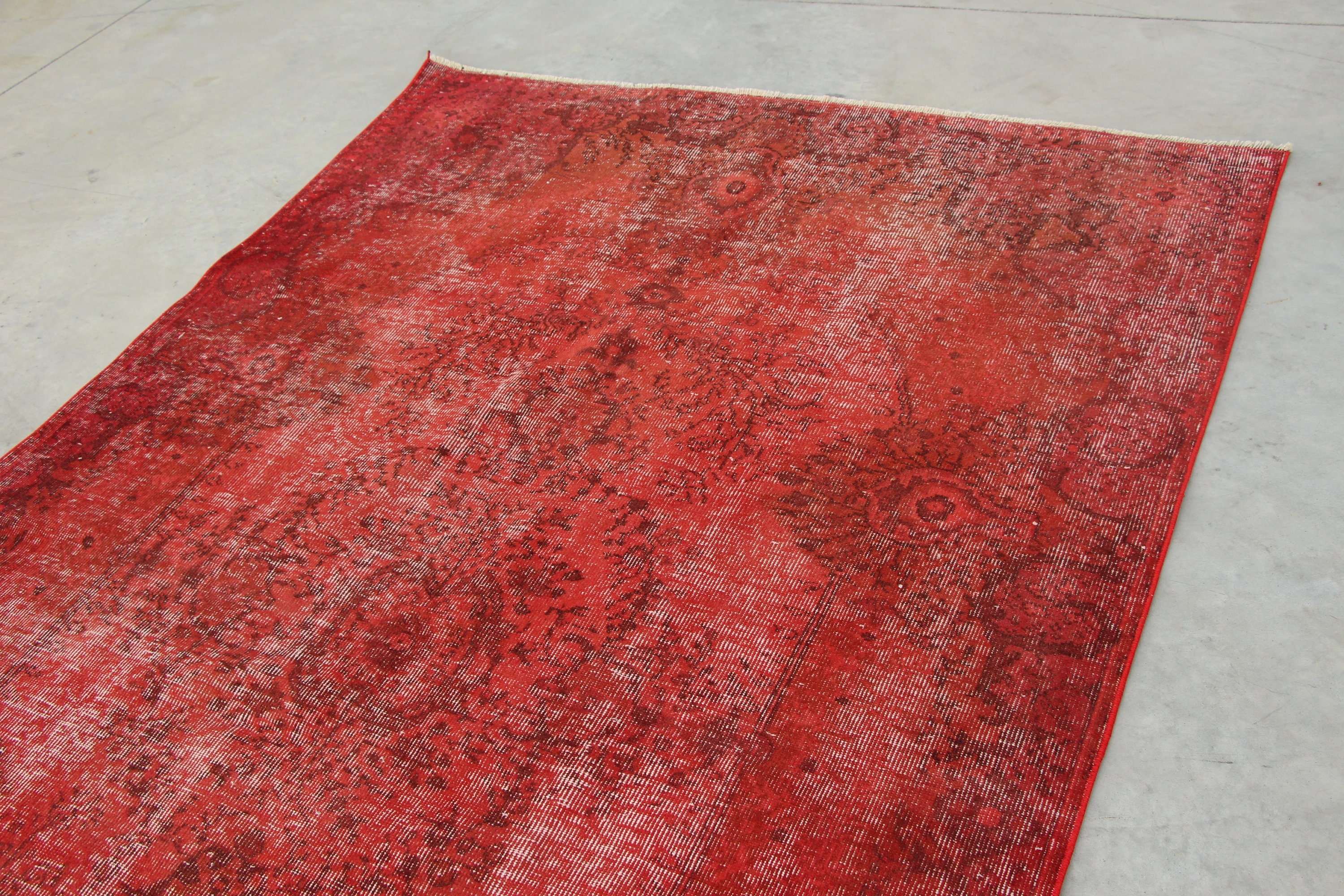 Red Wool Rugs, Turkish Rug, 5.4x8.9 ft Large Rug, Anatolian Rugs, Vintage Rug, Living Room Rugs, Salon Rug, Rugs for Salon, Kitchen Rugs