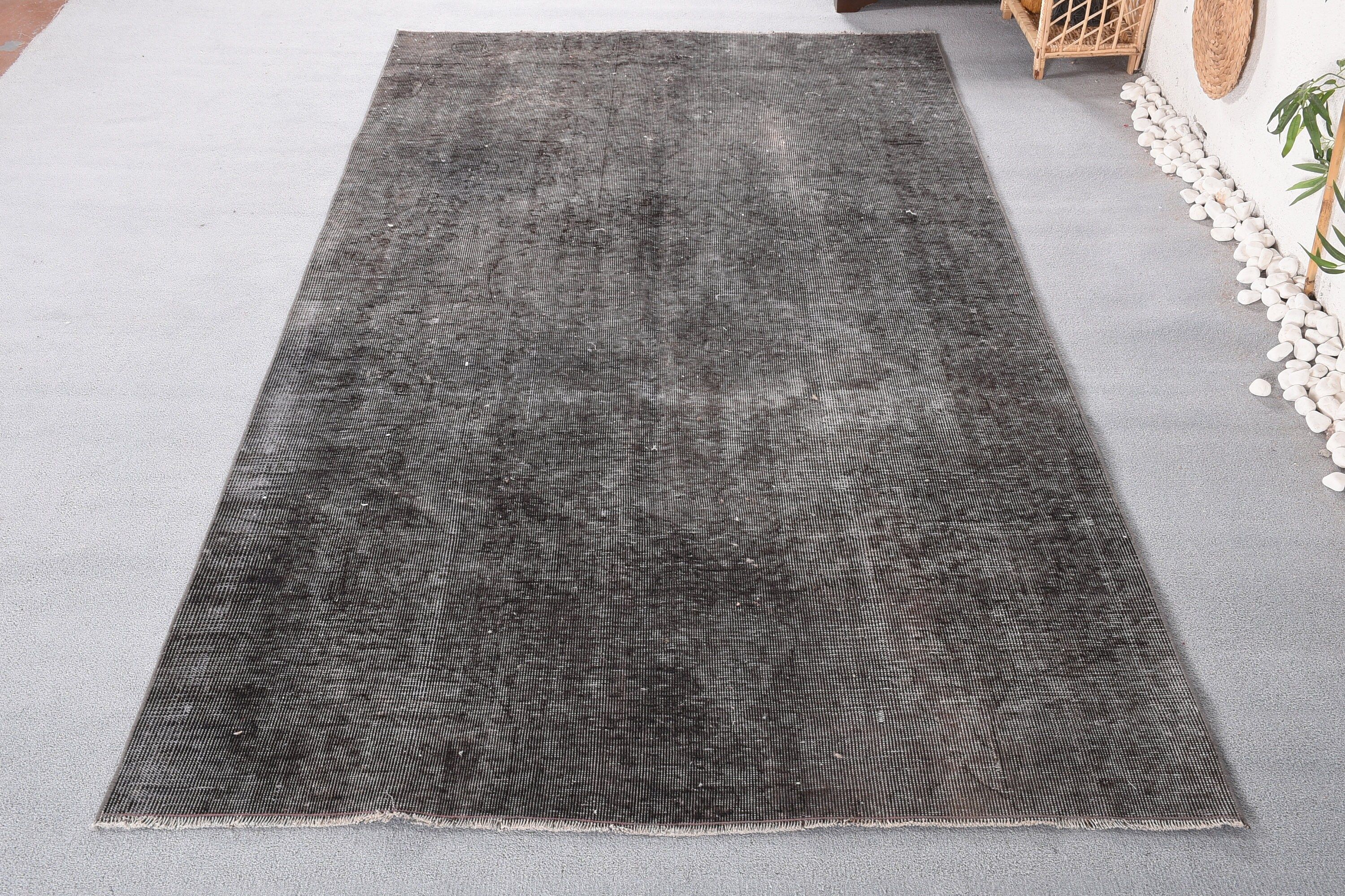 5.3x10 ft Büyük Halı, Gri Oryantal Halı, Yün Halılar, Vintage Halılar, Salon Halısı, Oturma Odası Halıları, Yatak Odası Halıları, Türk Halıları