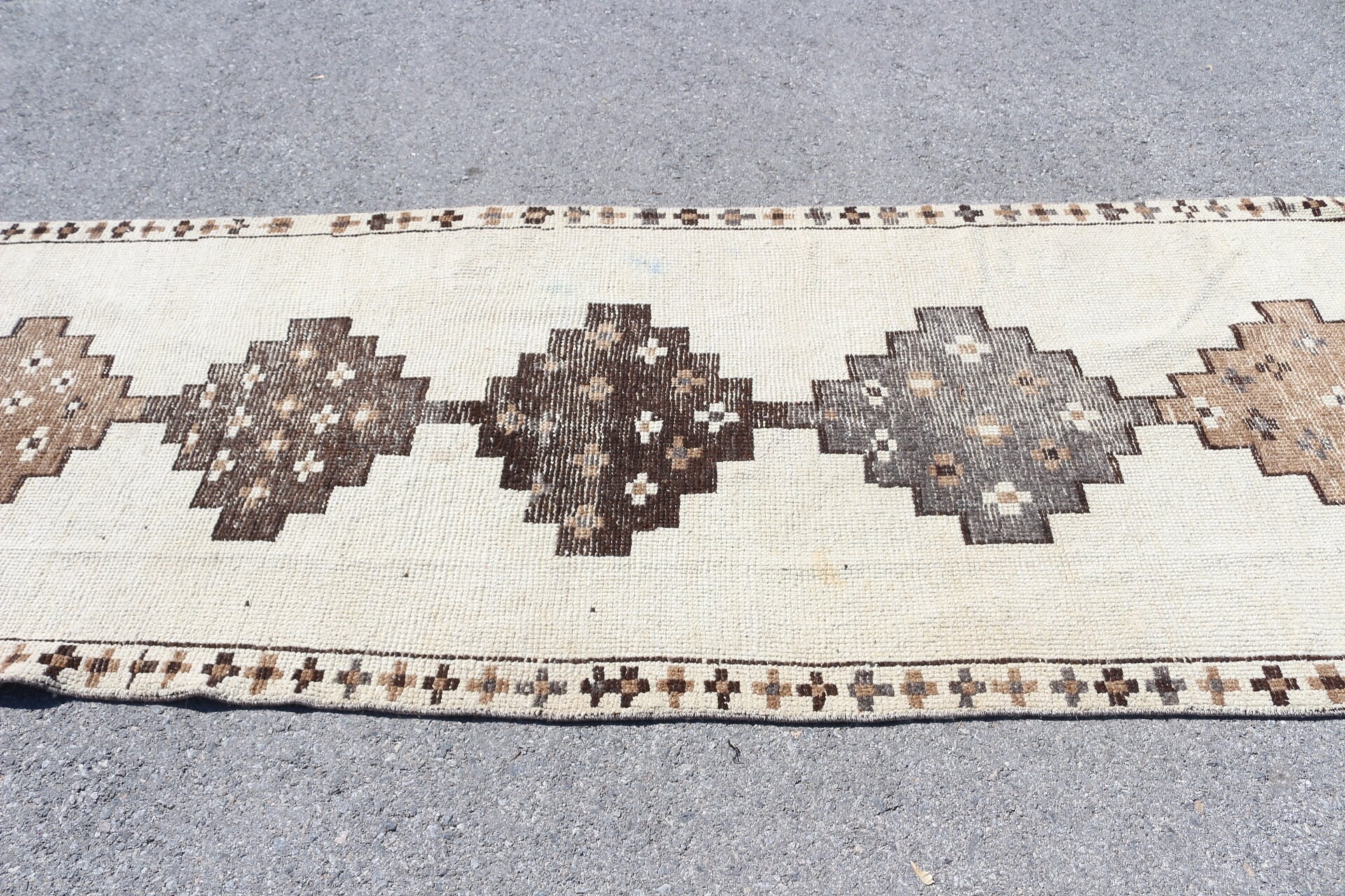 Mutfak Halısı, Koşucu Halıları, Merdiven Halısı, Bej Oryantal Halılar, 3,8x10,7 ft Runner Halıları, Türk Halısı, Vintage Halı, Oushak Halıları, Oryantal Halı