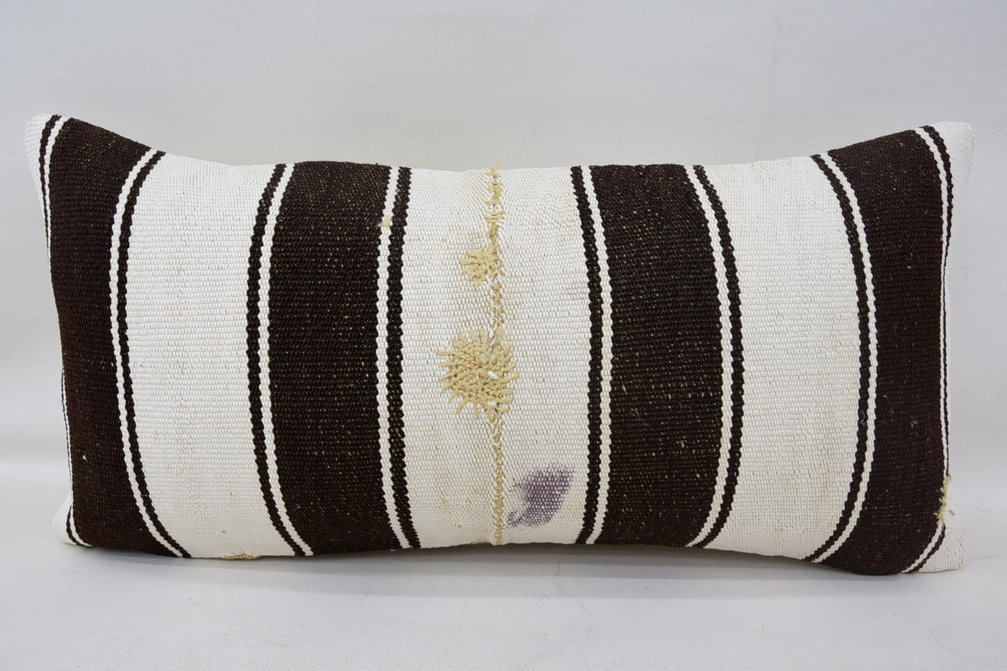 Kilim Pillow Cover, Boho Pillow Sham Cover, Southwestern Cushion Case, 12"x24" White Pillow Sham, Turkish Kilim Pillow