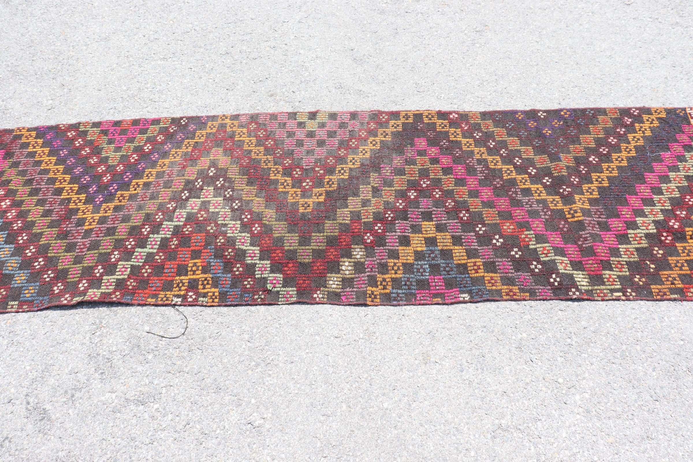 Vintage Rug, 2.4x8.1 ft Runner Rugs, Turkish Rug, Kilim, Flatweave Rug, Hallway Rugs, Kitchen Rug, Red Antique Rug, Bedroom Rug, Floor Rug