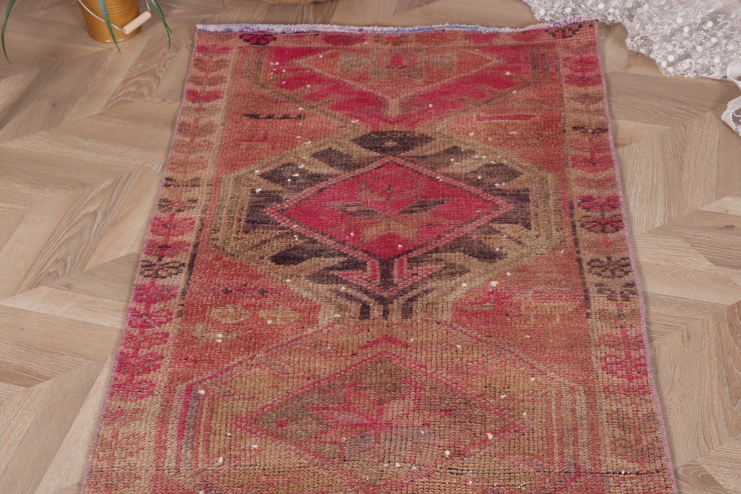 Anadolu Halıları, Vintage Halı, 2,4x10,3 ft Runner Halıları, Nötr Halı, Türk Halıları, Koridor Halısı, Egzotik Halılar, Mutfak Halıları, Turuncu Boho Halıları